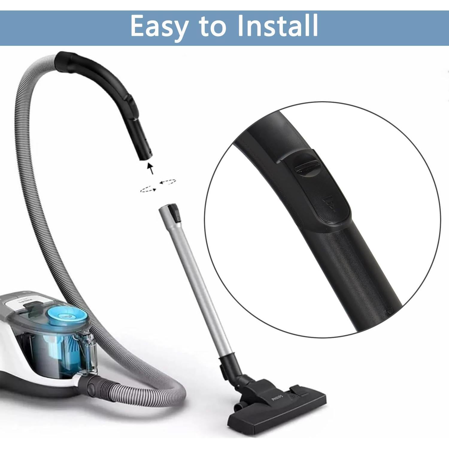 Manguera Plástica Curva Gleway 33cm Compatible Miele S2110 C1 C2 C3