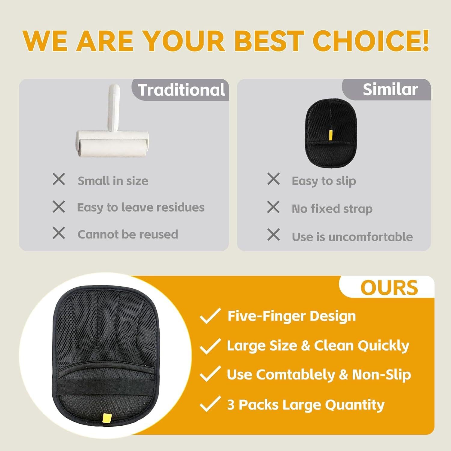 Guantes Quitapelos Electroestáticos KENDINIX - 3 Paquetes