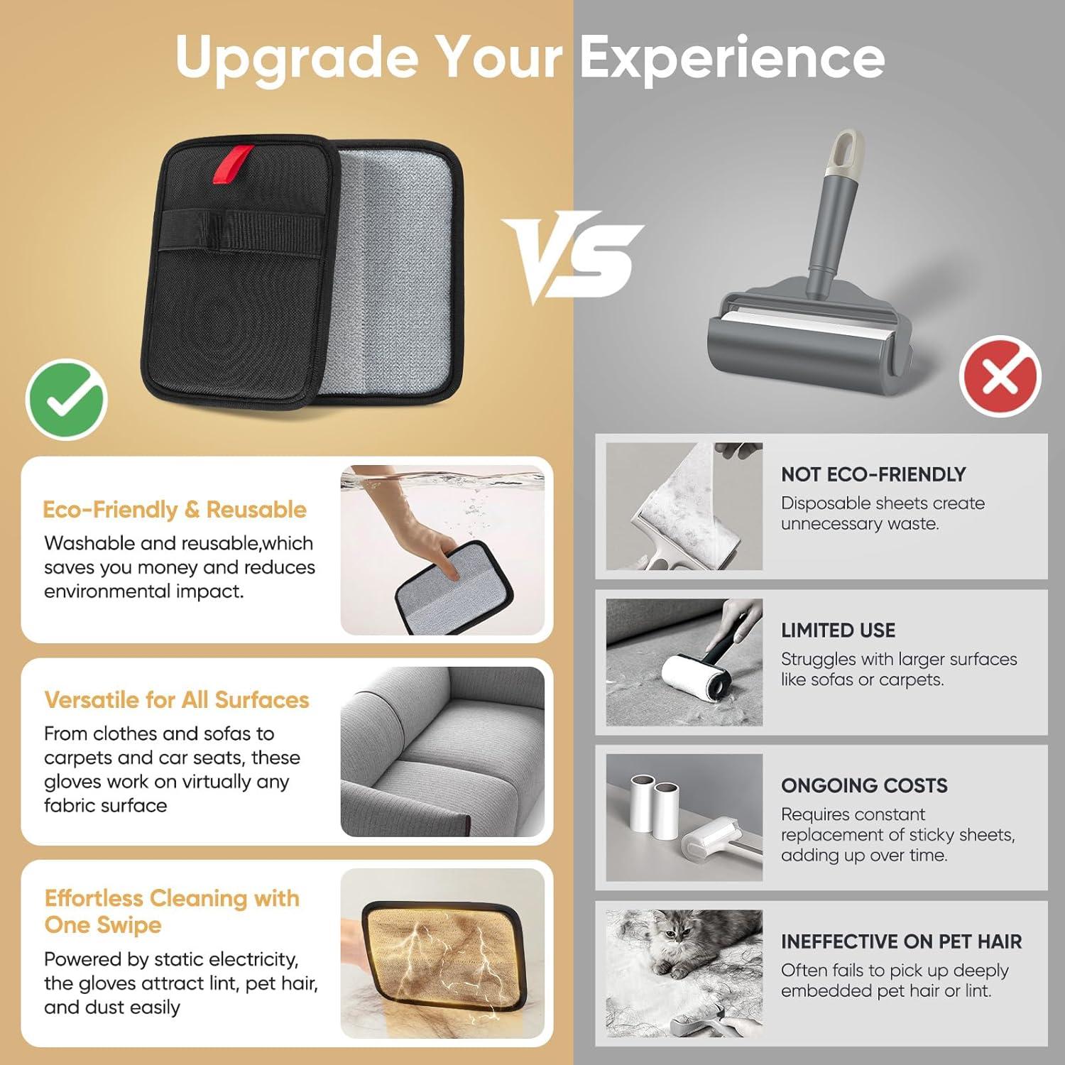 Guantes Electroestáticos Wqapey para Remover Pelo de Mascota