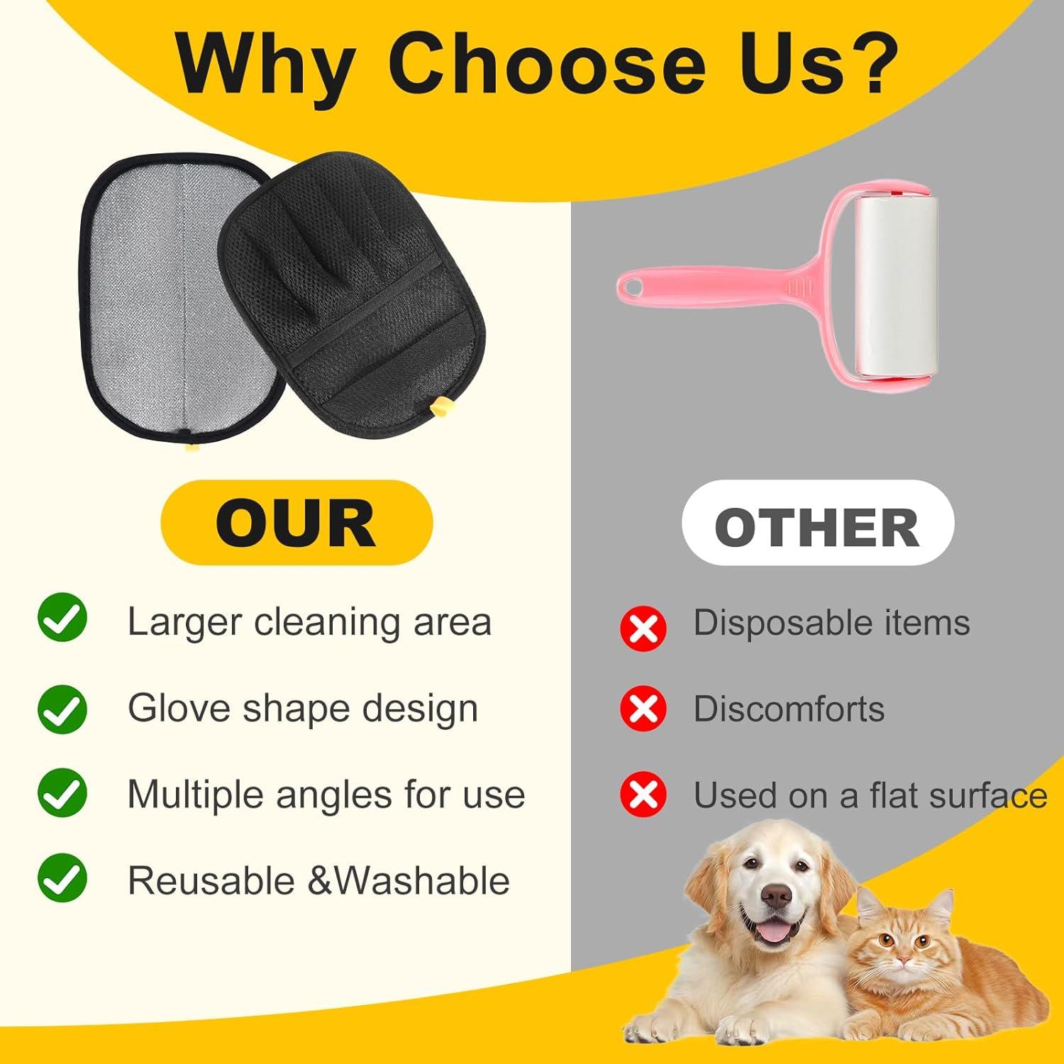 Guantes Removedores de Pelo de Mascota QWYXZZ - 2 Paquetes