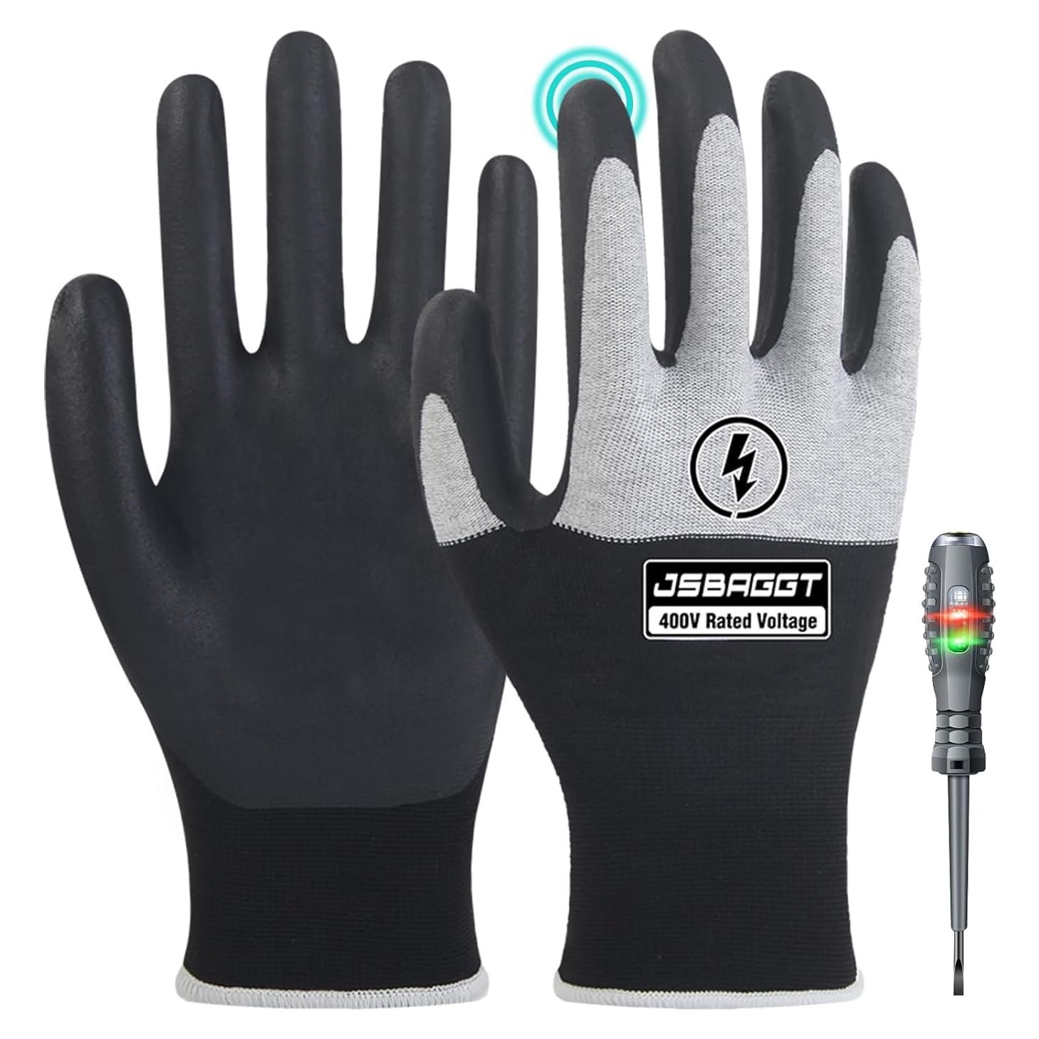 Guantes Aislantes JSBAGGT 400V para Electricista - Antideslizantes