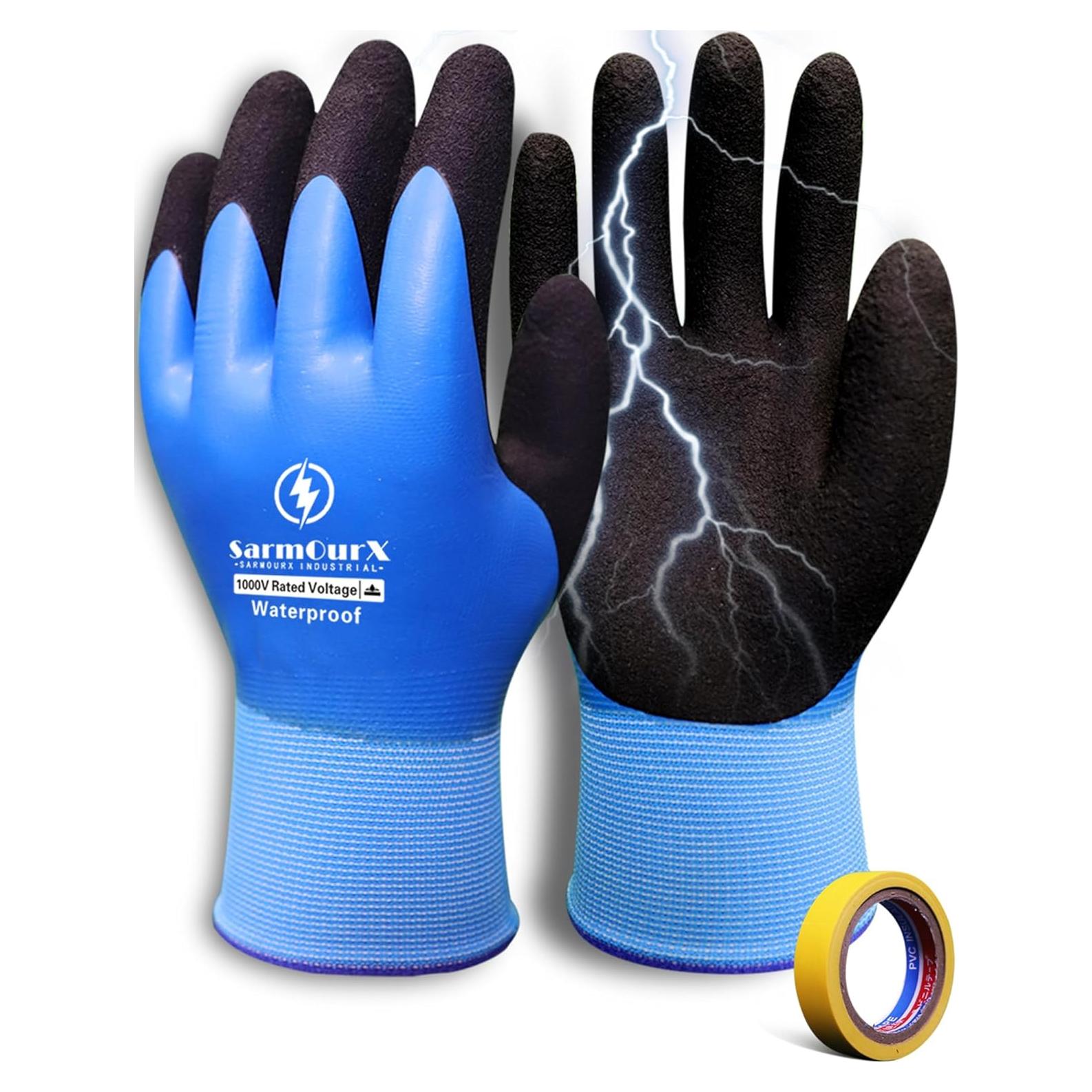 Guantes Aislantes 1000V Impermeables Antideslizantes Azul