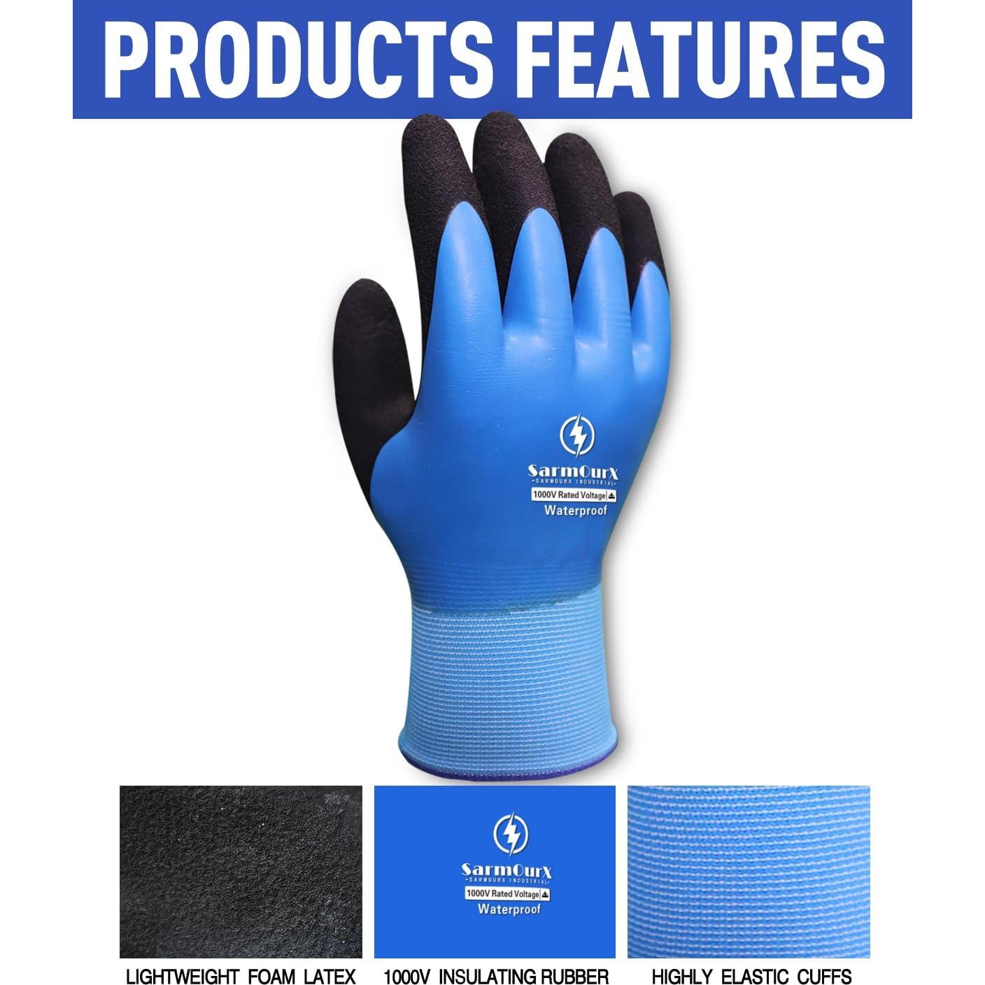 Guantes Aislantes 1000V Impermeables Antideslizantes Azul