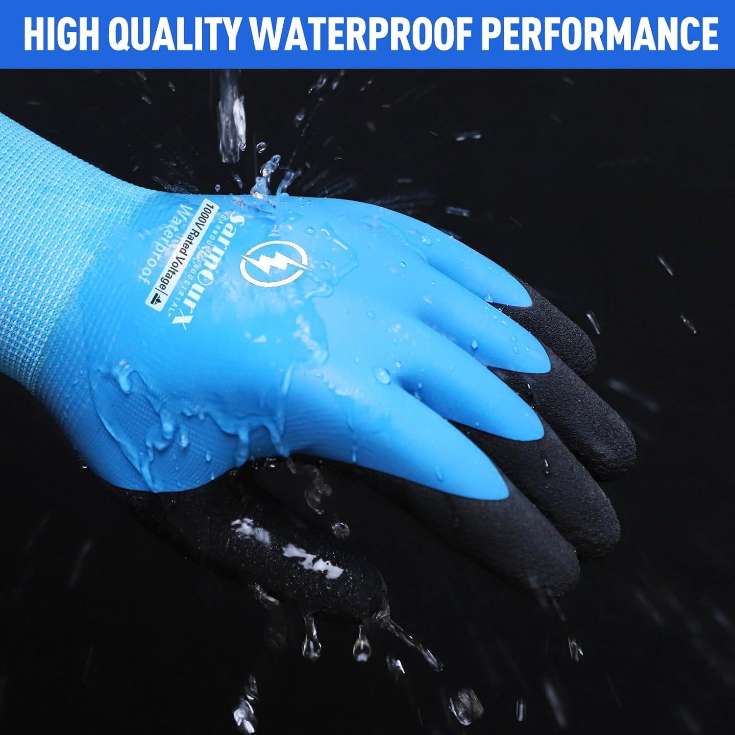 Guantes Aislantes 1000V Impermeables Antideslizantes Azul