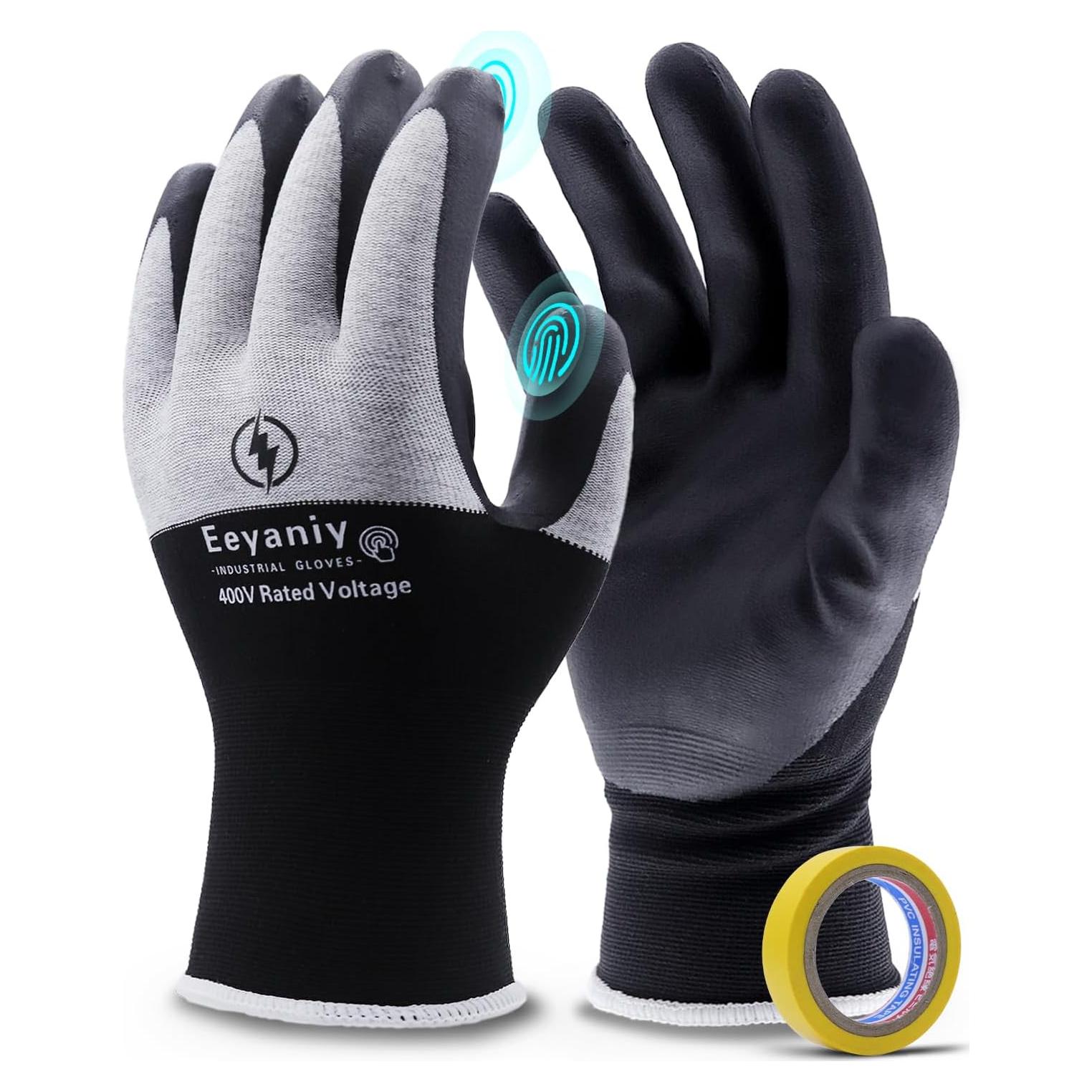 Guantes de Electricista Aislados 400V Nylon Antideslizantes