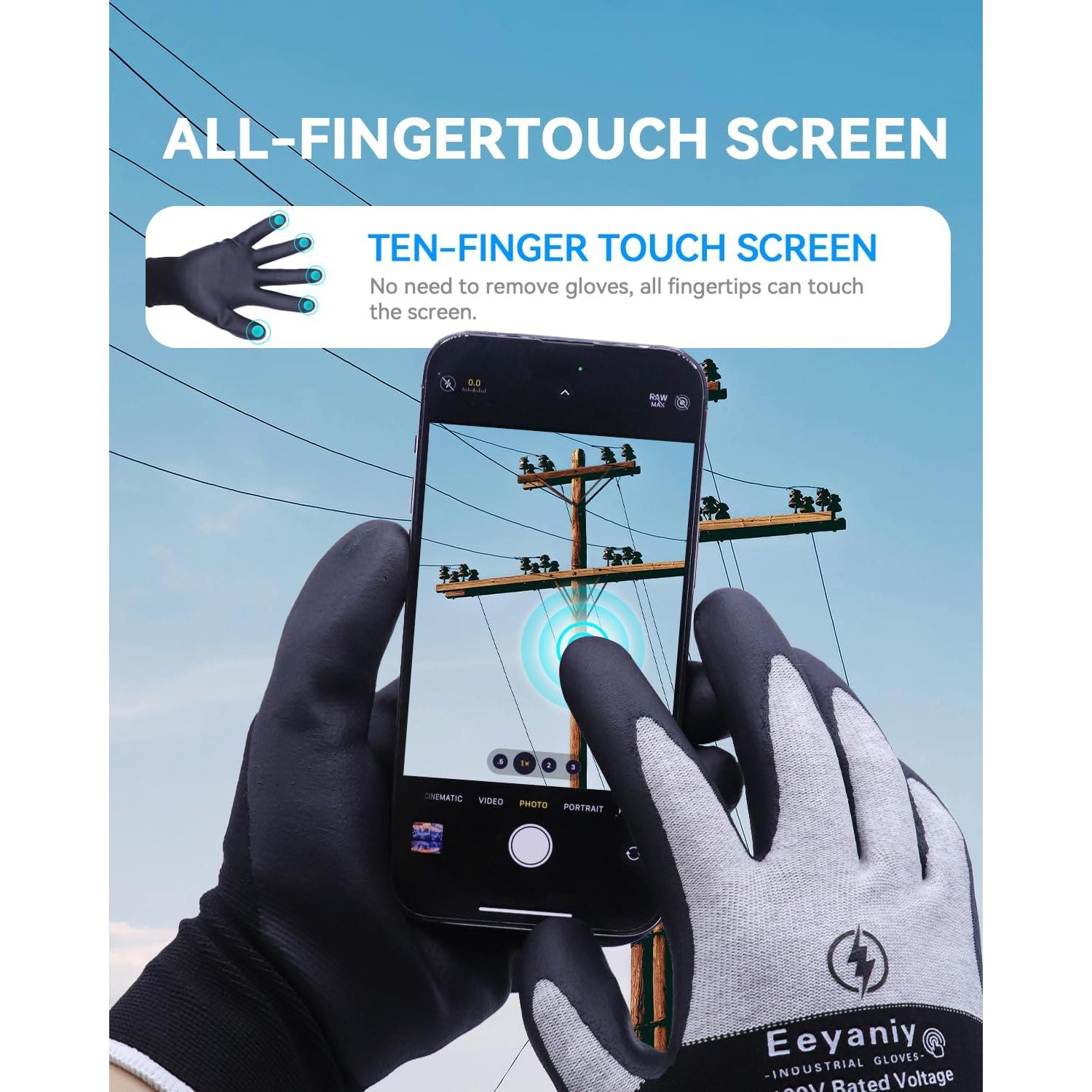 Guantes de Electricista Aislados 400V Nylon Antideslizantes