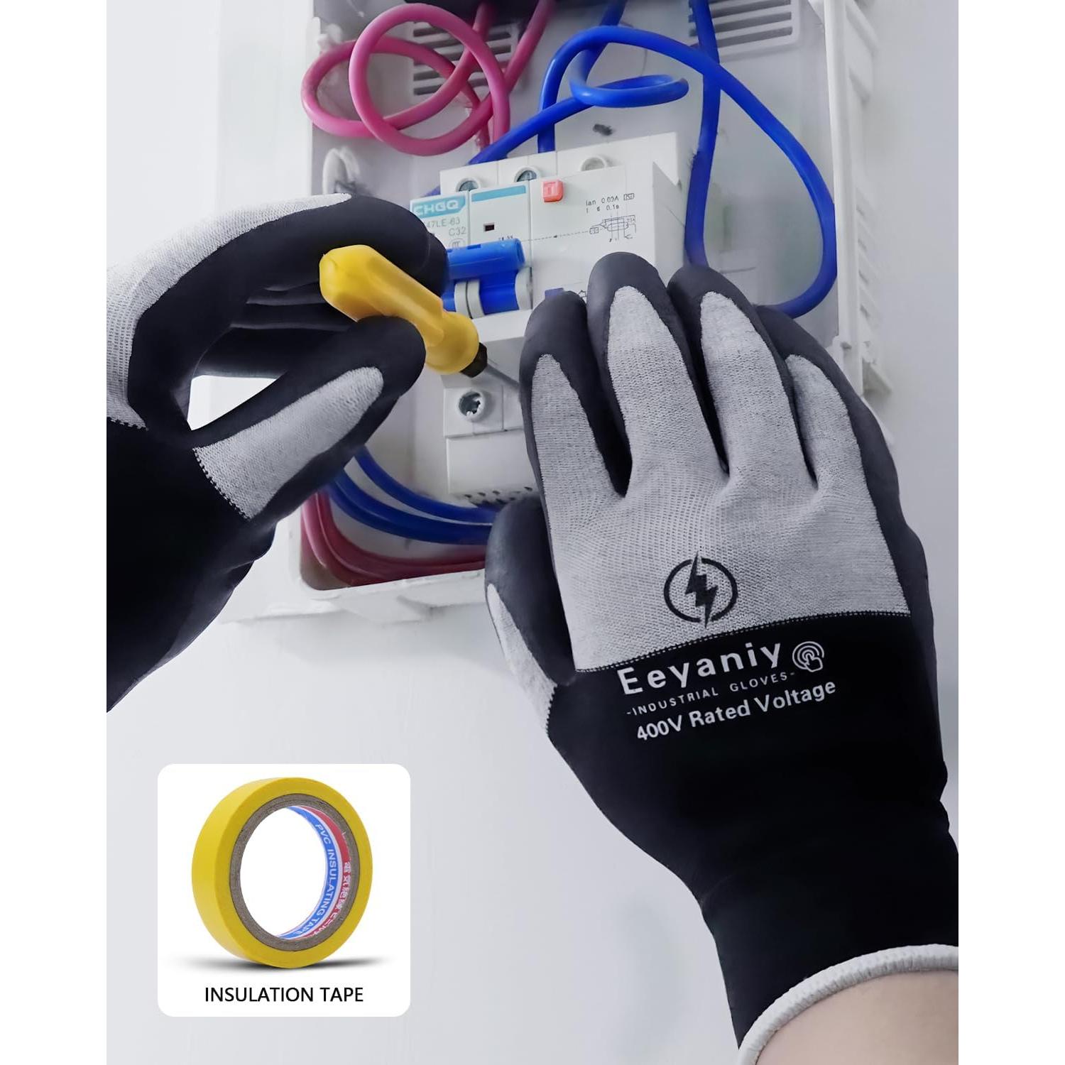 Guantes de Electricista Aislados 400V Nylon Antideslizantes