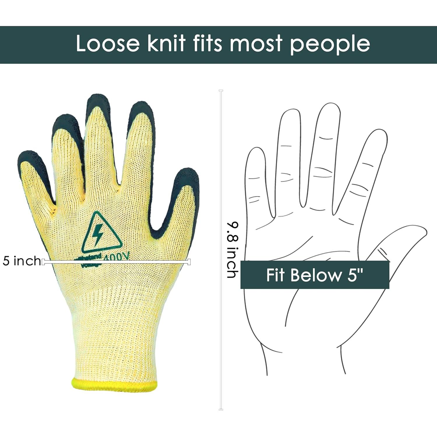 Guantes Aislantes de Electricista 400V con Textura Antideslizante