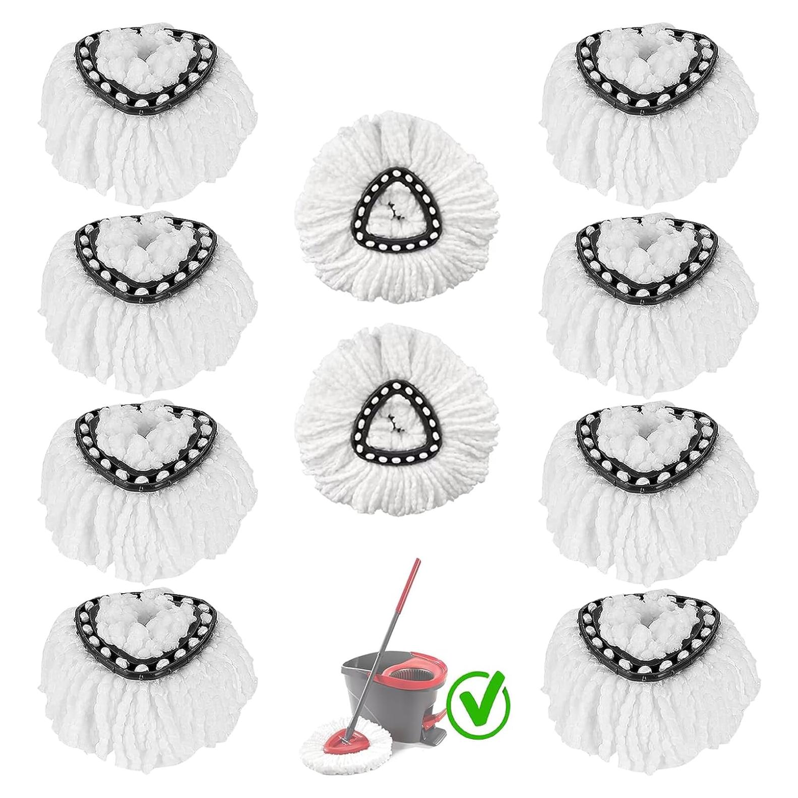 Cabezas de Repuesto para Mopa Giratoria Eyluck 10 Piezas Microfibra