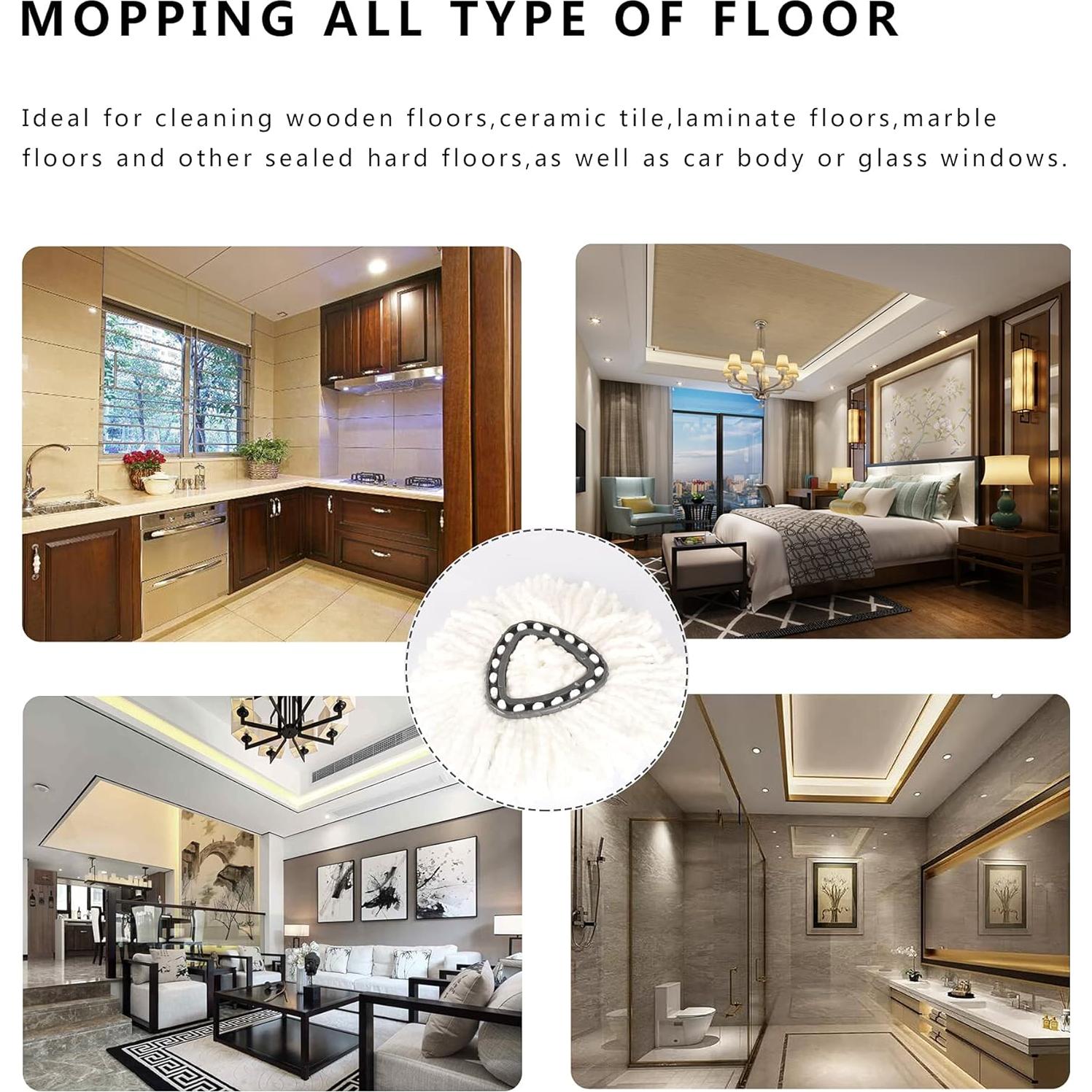 Cabezas de Repuesto para Mopa Giratoria Eyluck 10 Piezas Microfibra