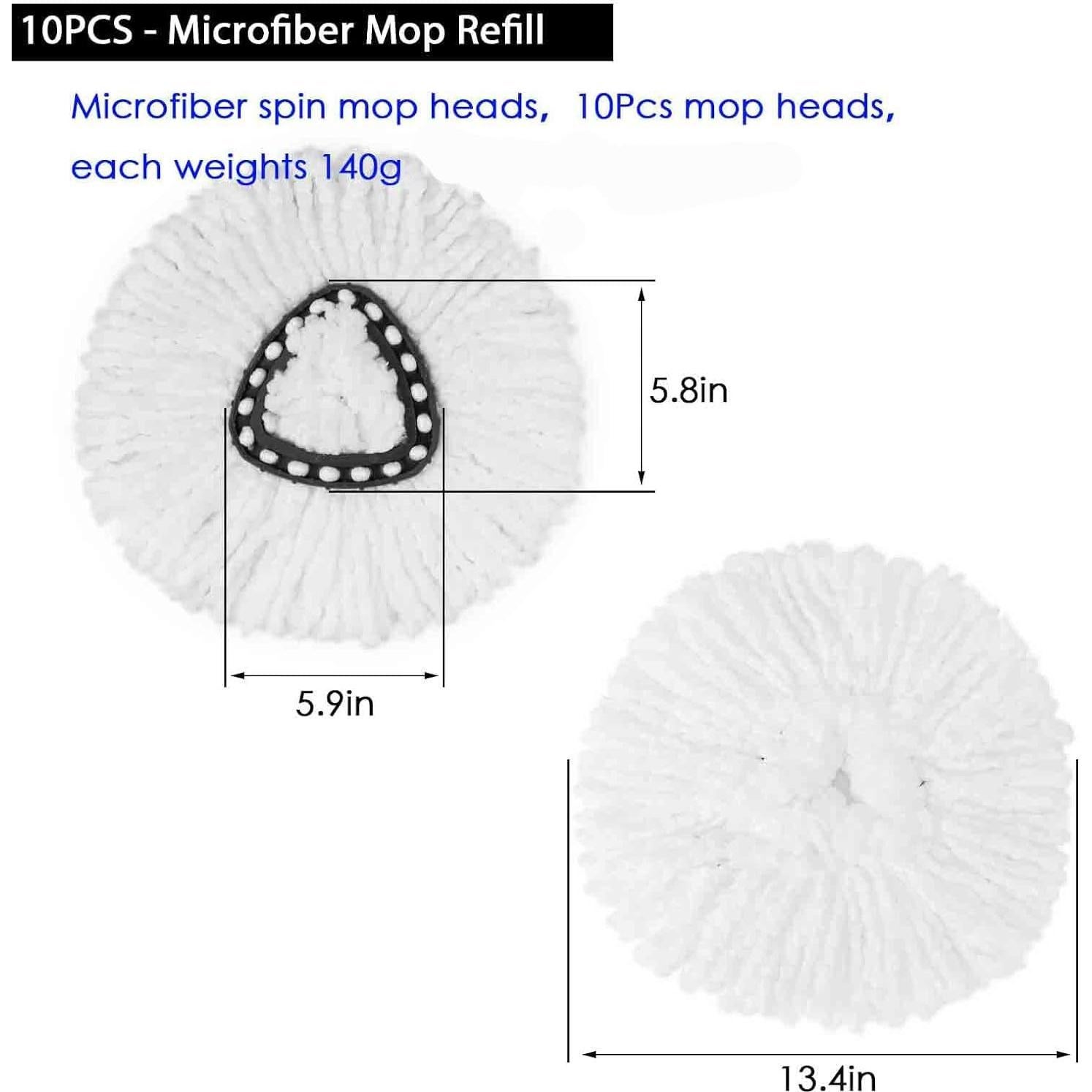 Cabezas de Repuesto para Mop de Giro 10Pack Microfibra High-PQ