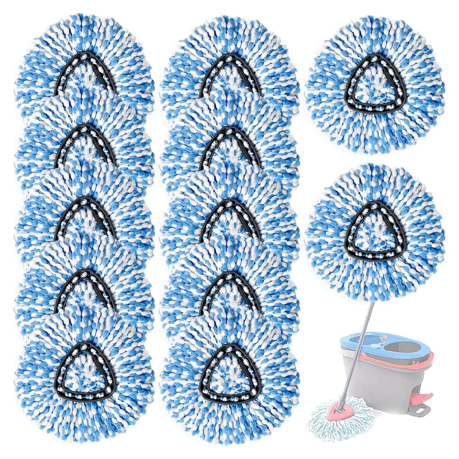 Paquete de 12 cabezales de mopa giratoria RinseClean