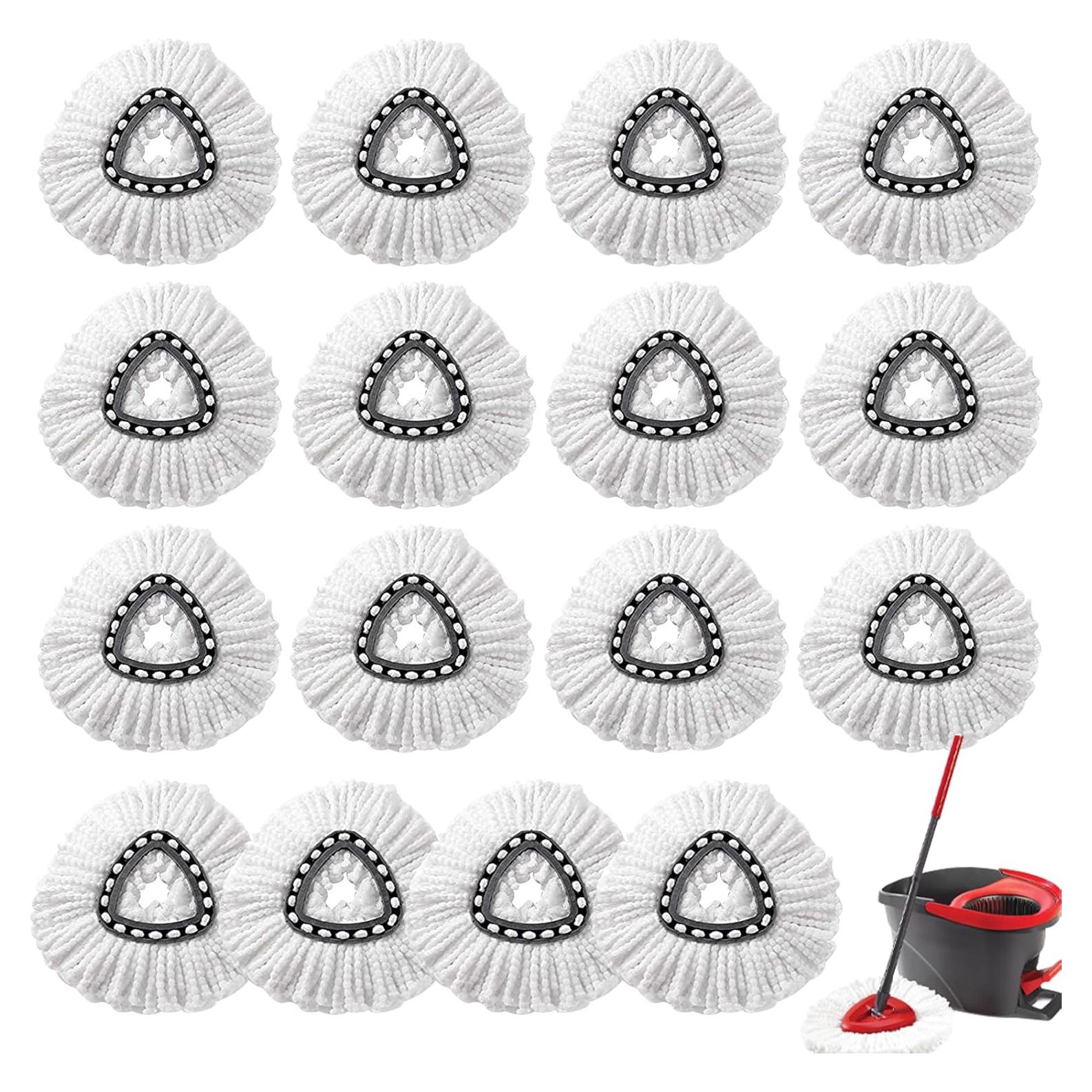 16 Piezas Cabezas de Repuesto para Mopa Giratoria HANDRERLEE