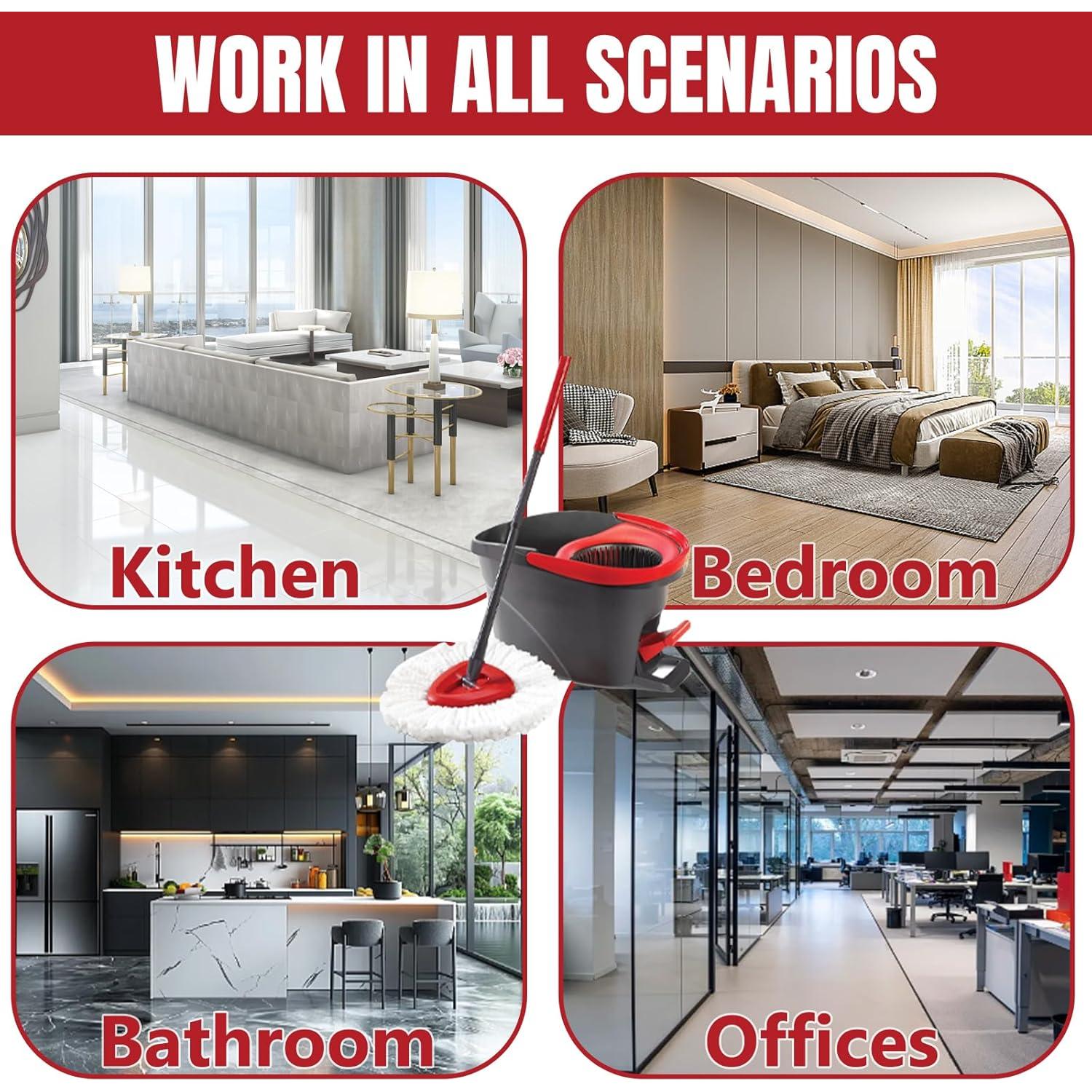 16 Piezas Cabezas de Repuesto para Mopa Giratoria HANDRERLEE