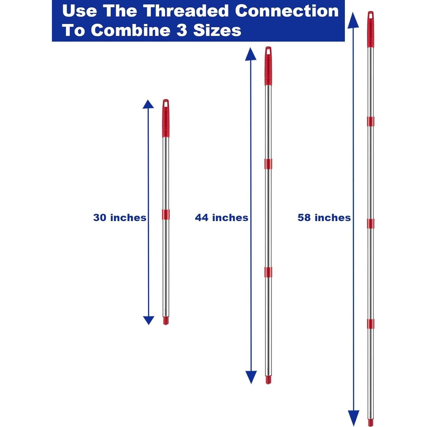 Mango de Mopa Giratoria TIDYKITC Ajustable 30-58" Acero Inoxidable