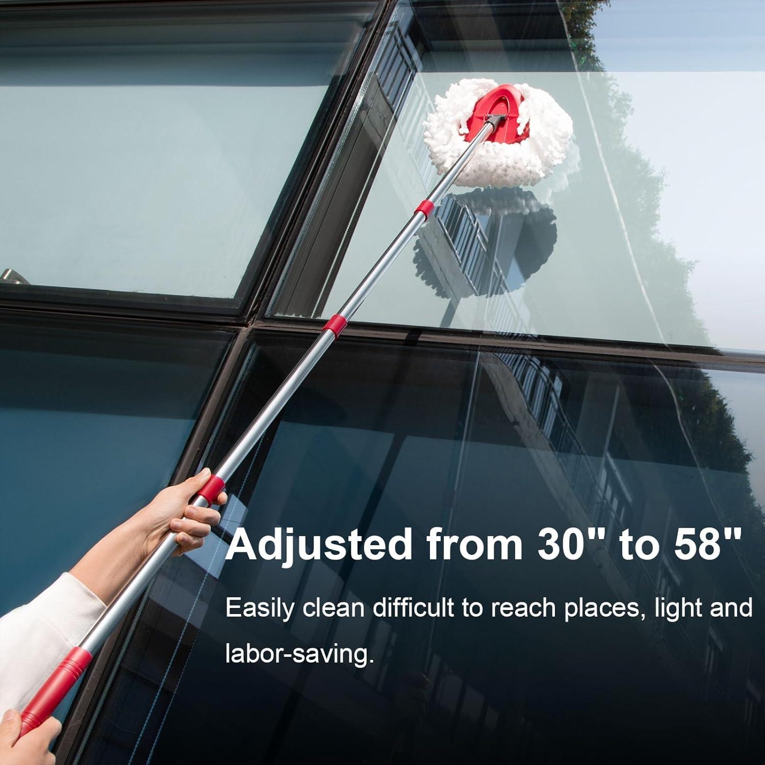 Mango de Mopa Giratoria TIDYKITC Ajustable 30-58" Acero Inoxidable