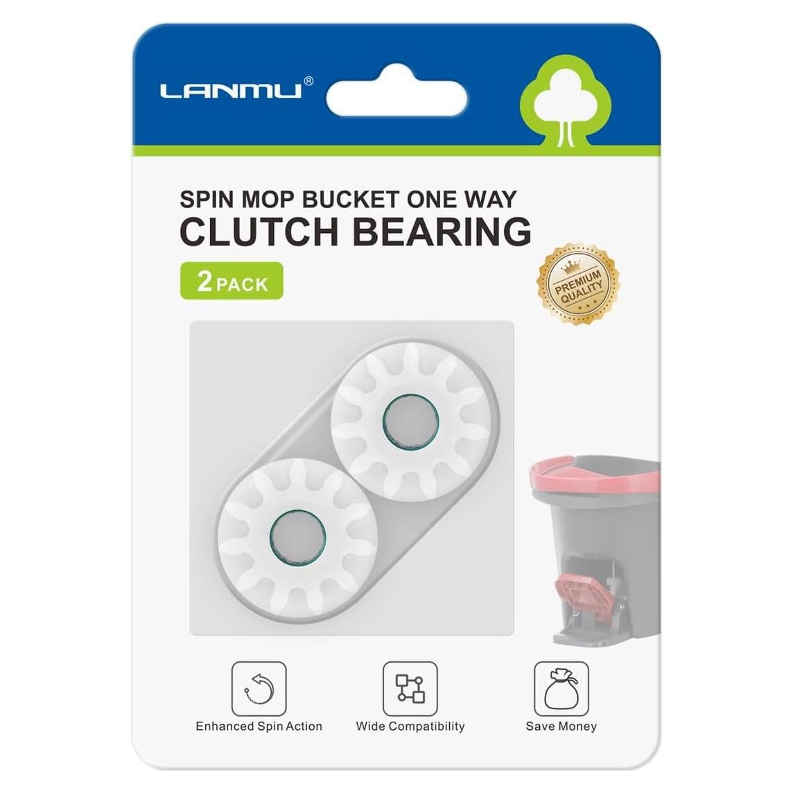 Rodamiento de Cubo de Mopa Giratoria LANMU - 2 Piezas, Compatible Ocedar