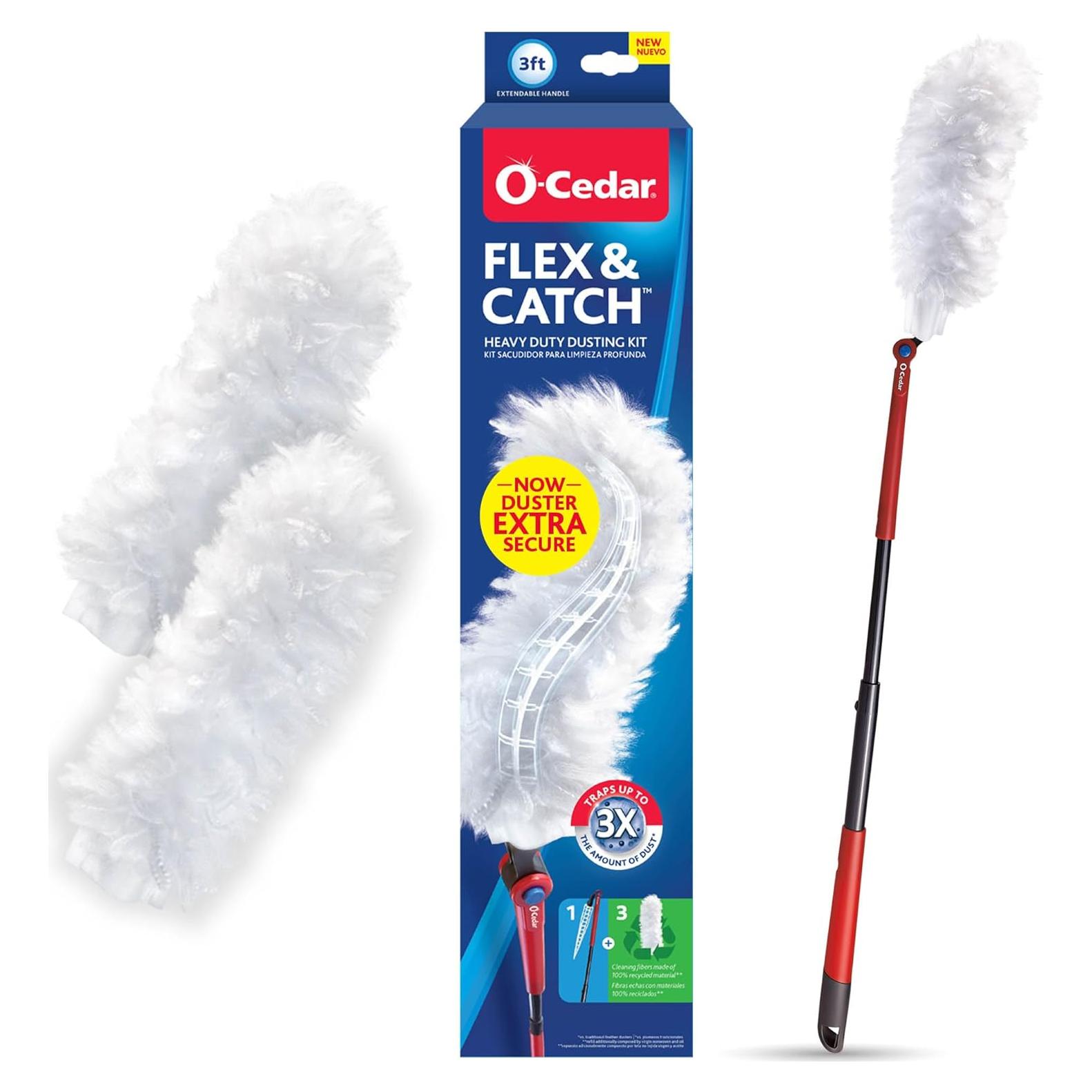 Kit de Limpieza O-Cedar Flex & Catch con 3 Recargas - Mango 0.91 m