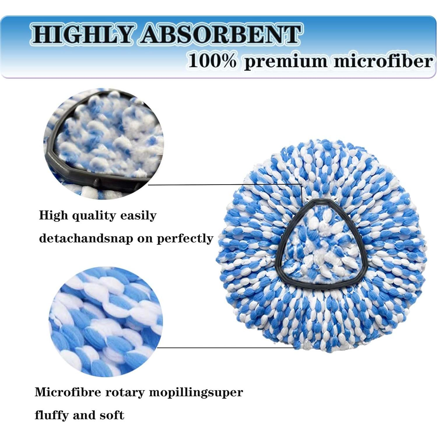 Cabezas de Repuesto para Mop 4 Pack Fazlynyi Microfibra