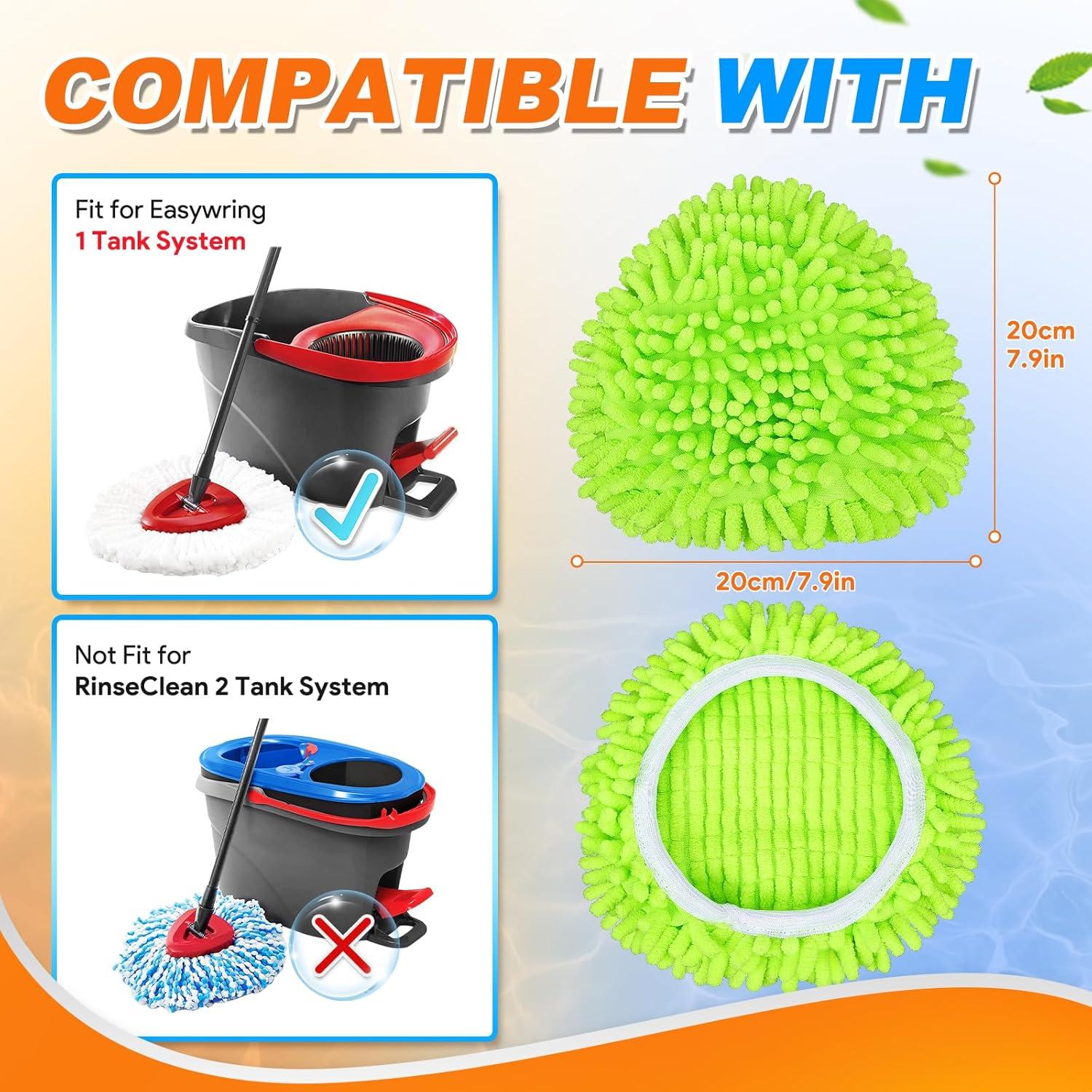 Paquete de 4 almohadillas de mopa O-Cedar Easy Wring verdes