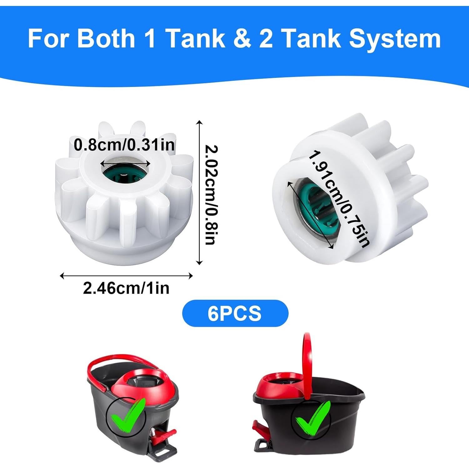 6 Piezas Repuesto Mopa Giratoria LLOUSSAK Compatible O-Cedar