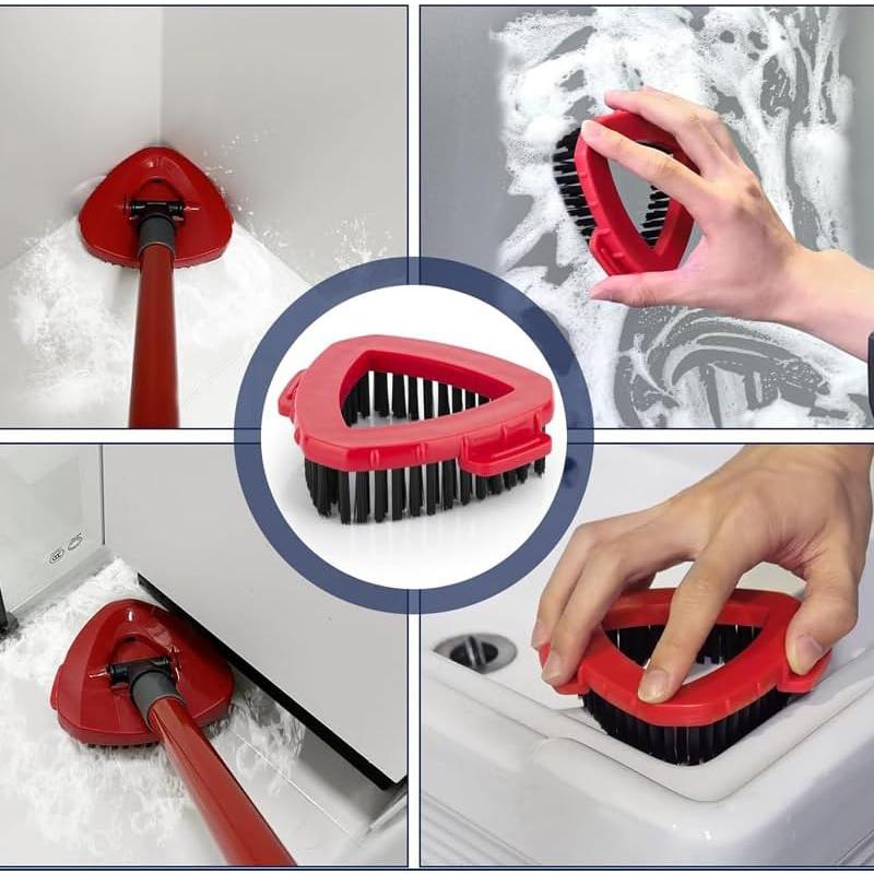 Scrub Brush for OCedar RinseClean 2 Tank System, Scrubber Mop Head for Ocedar Spin Mop Stiff Bristle Scrubbing All Purpose Triangle(1pcs 2-Tank Scrub Brush)