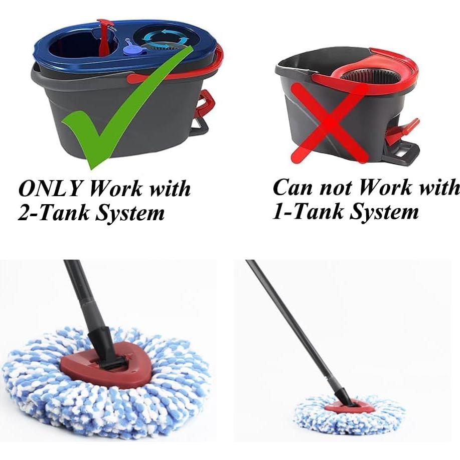 Scrub Brush for OCedar RinseClean 2 Tank System, Scrubber Mop Head for Ocedar Spin Mop Stiff Bristle Scrubbing All Purpose Triangle(1pcs 2-Tank Scrub Brush)