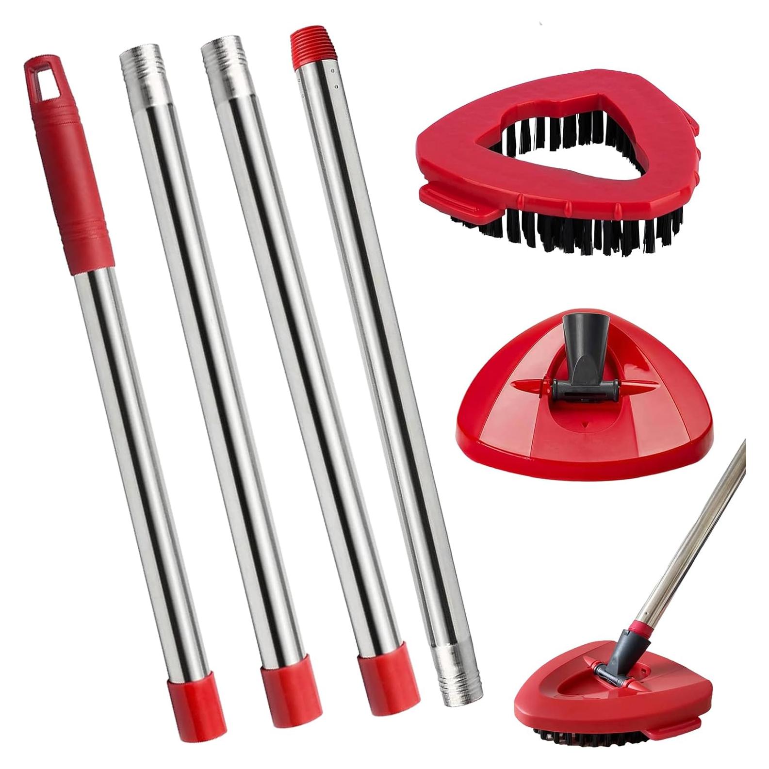 Mango de Mopa Ajustable Fazlynyi + Base y Cepillo Rojo