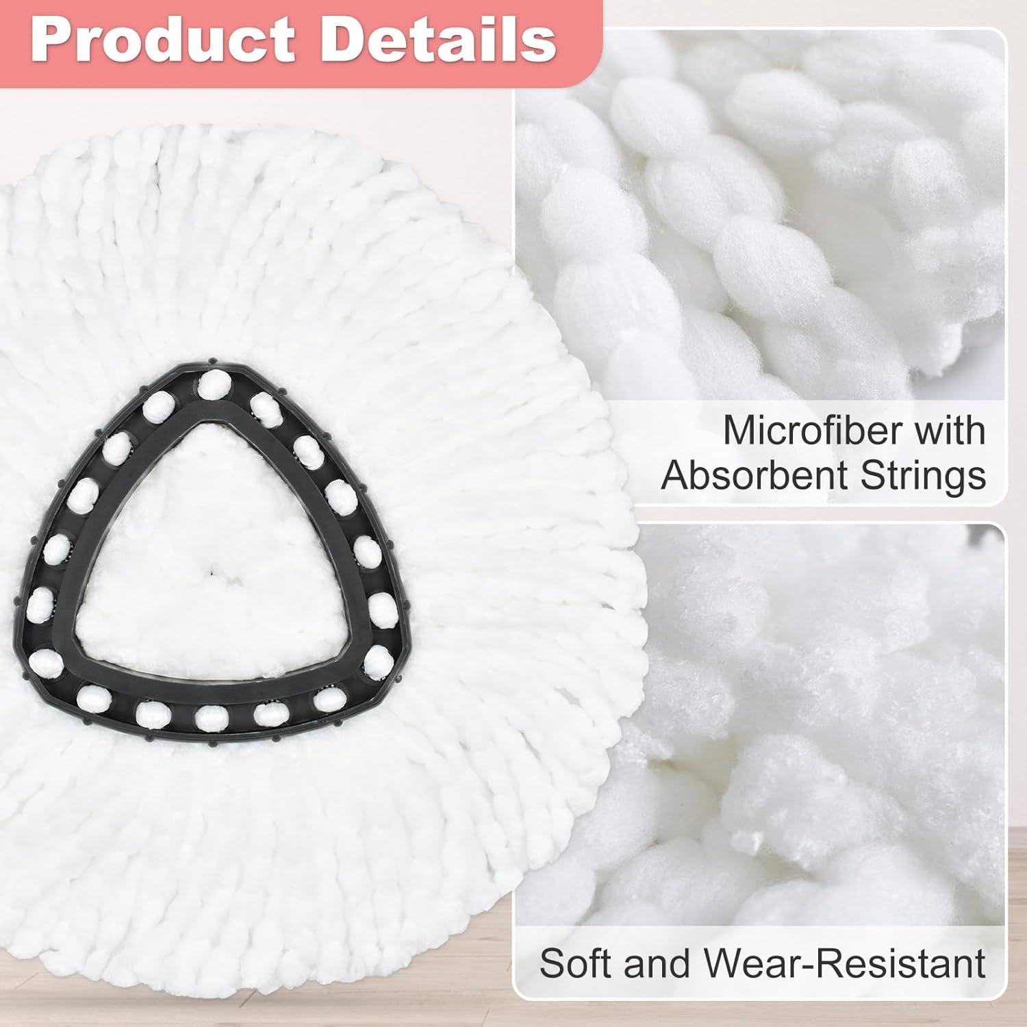 6 Recambios de Cabezas de Mopa Hezane para O Cedar - 3 Microfibra + 3 Chenille