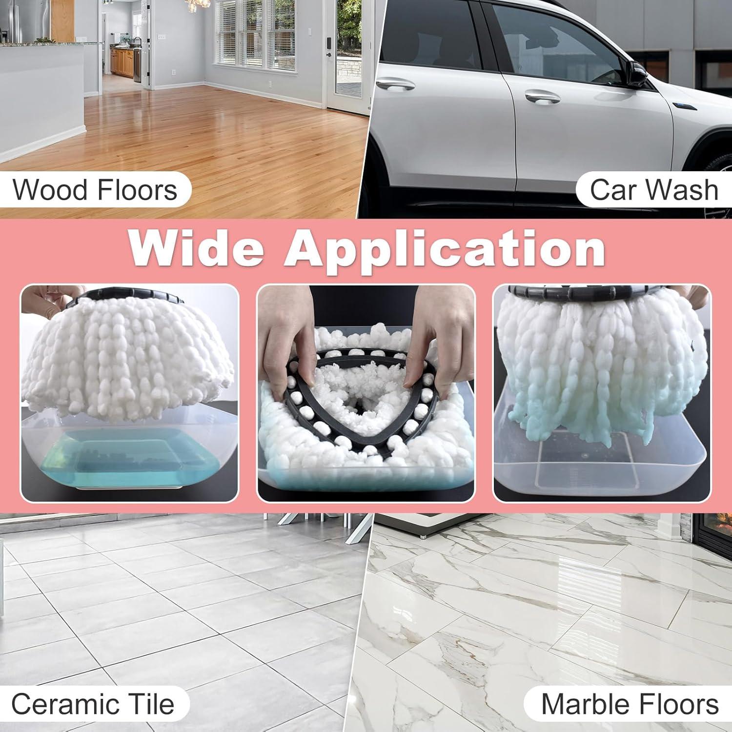 6 Recambios de Cabezas de Mopa Hezane para O Cedar - 3 Microfibra + 3 Chenille