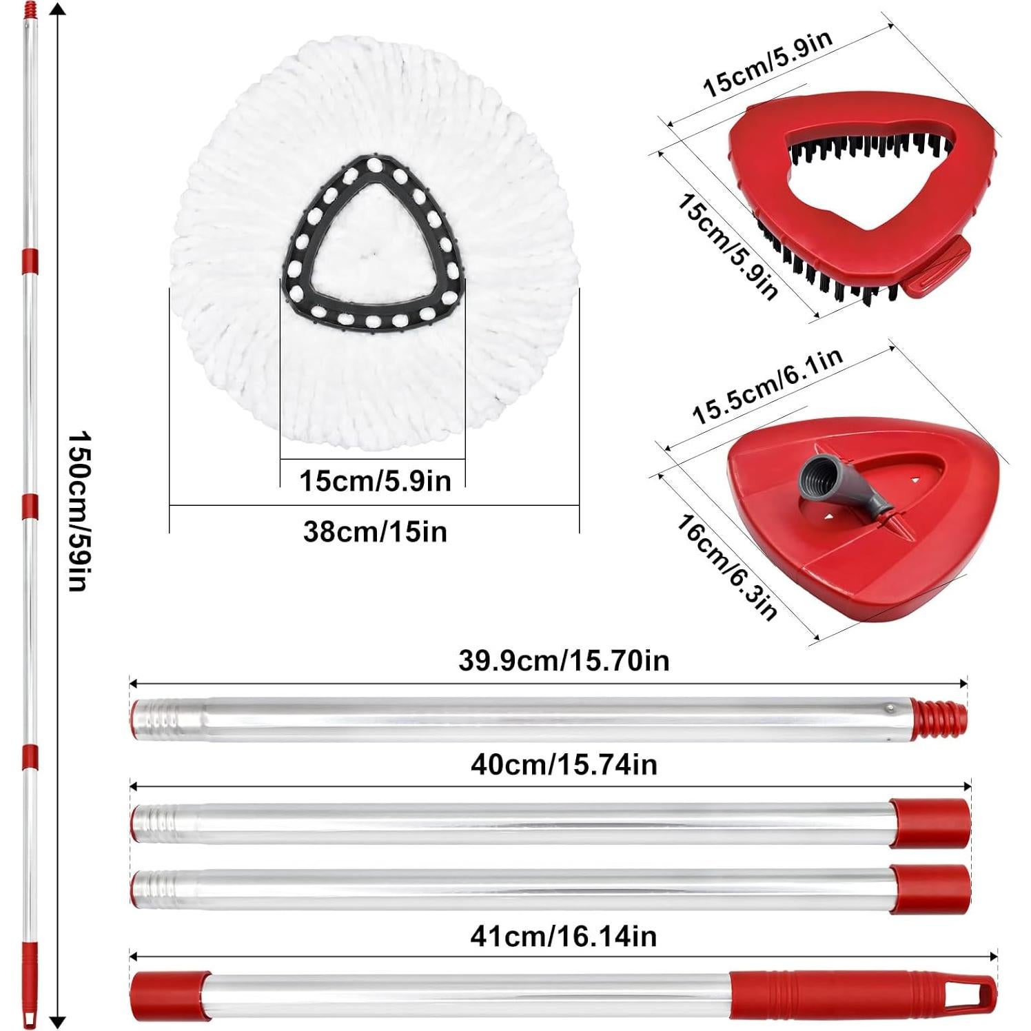 Mango de Repuesto para Mop Giratorio Aruihm 76-150 cm