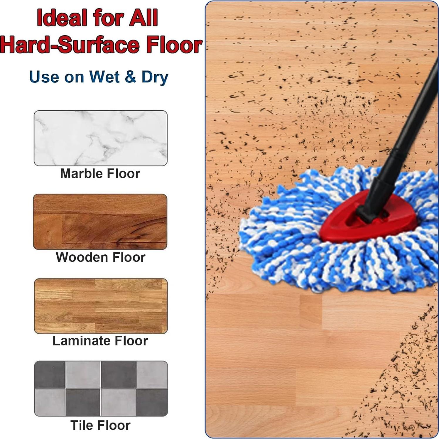 3 Recargas de Cabezal de Mopa RUXIEWEY Microfibra Ultra Absorbente