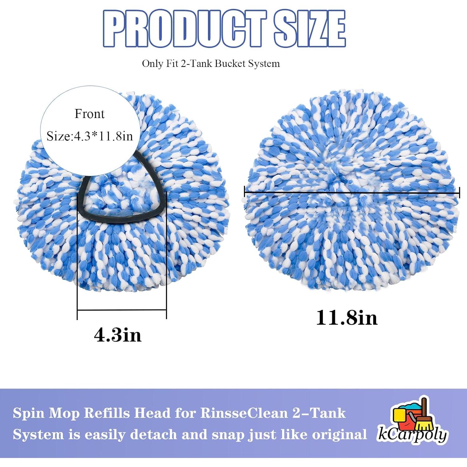 6 Recargas de Mopa de Microfibra kCarpoly para O ceda RinseClean