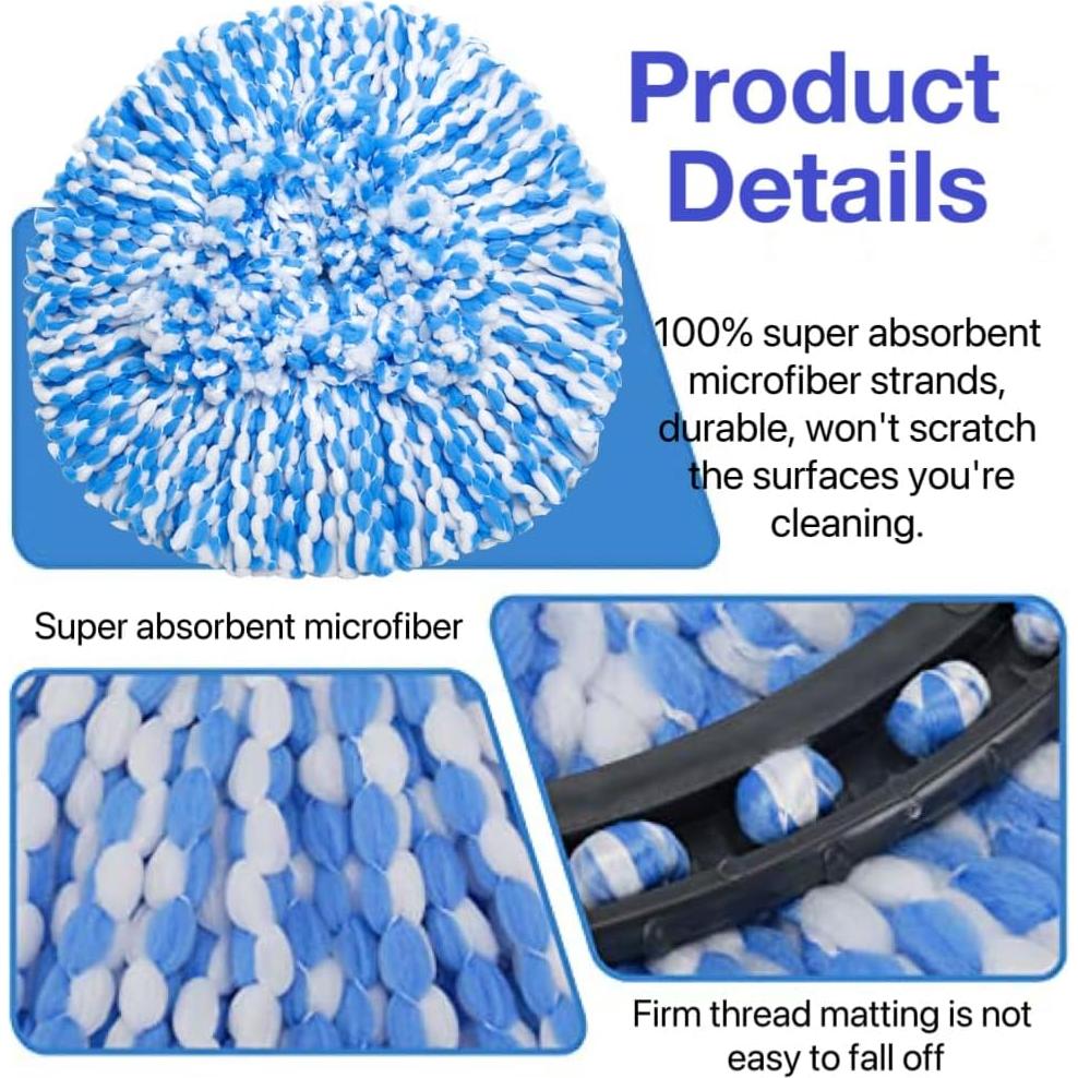 6 Recargas de Mopa de Microfibra kCarpoly para O ceda RinseClean