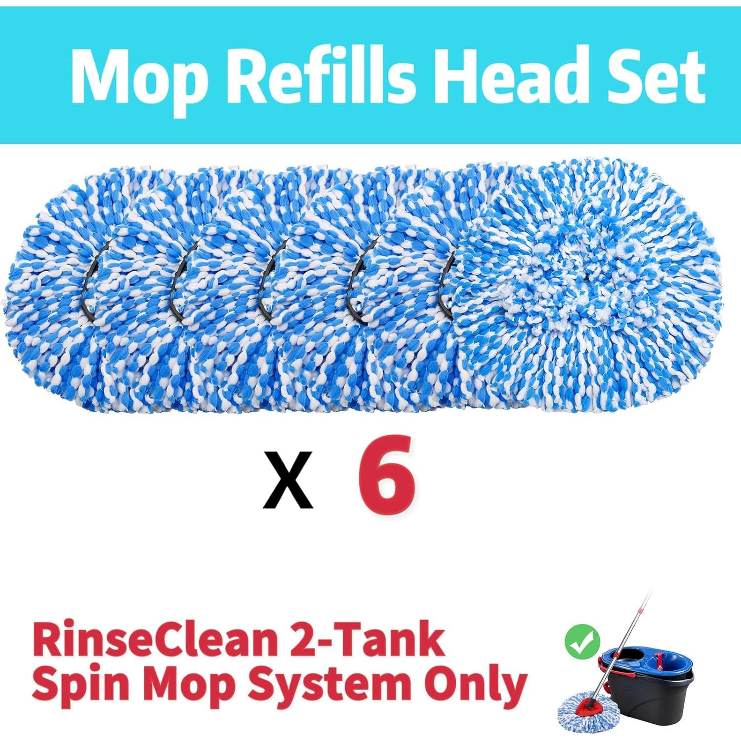 6 Recargas de Mopa de Microfibra kCarpoly para O ceda RinseClean