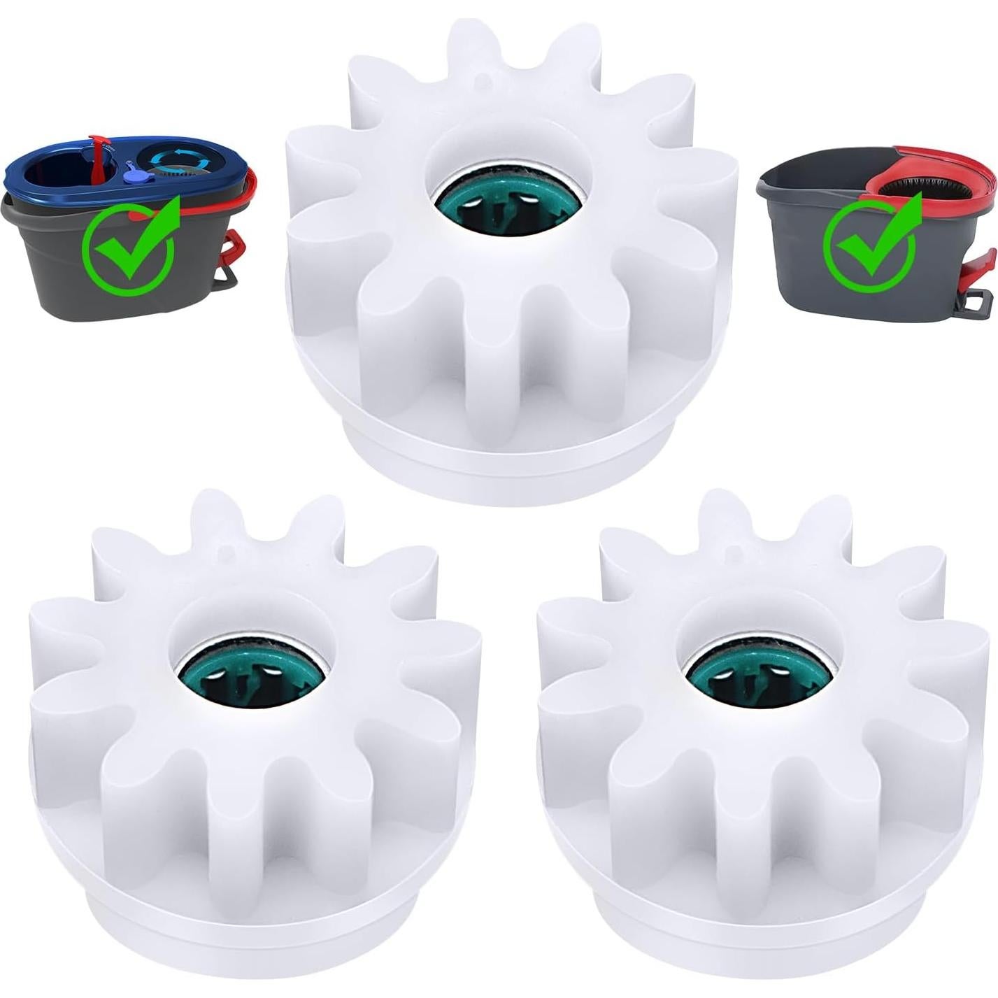 3 Piezas Engranajes de Reemplazo para Mopa Giratoria Oceda