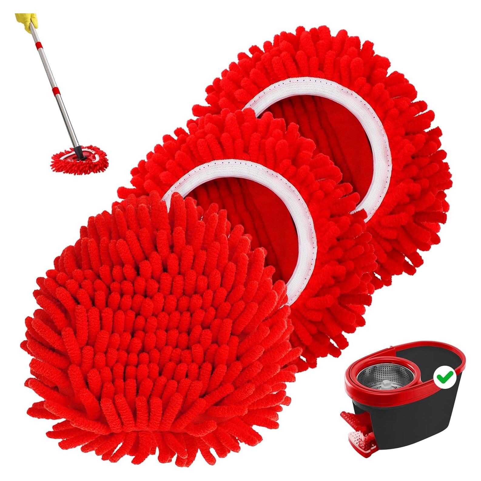 Cabezas de Repuesto Mopa Chenille Baderke 3 Unidades Rojo