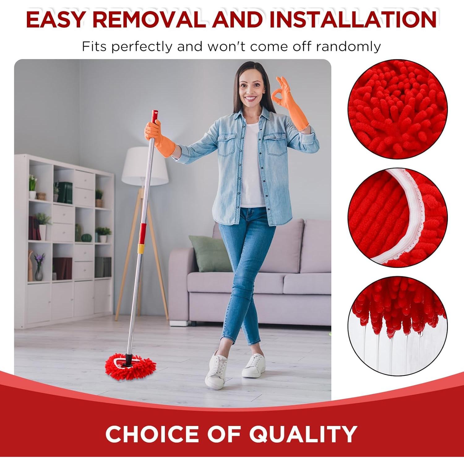 Cabezas de Repuesto Mopa Chenille Baderke 3 Unidades Rojo