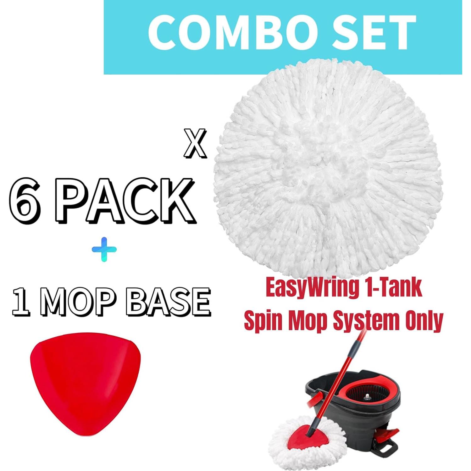Cabezas de Repuesto para Mopa Giratoria CLEAN PIONEER - 6 Paquetes Microfibra
