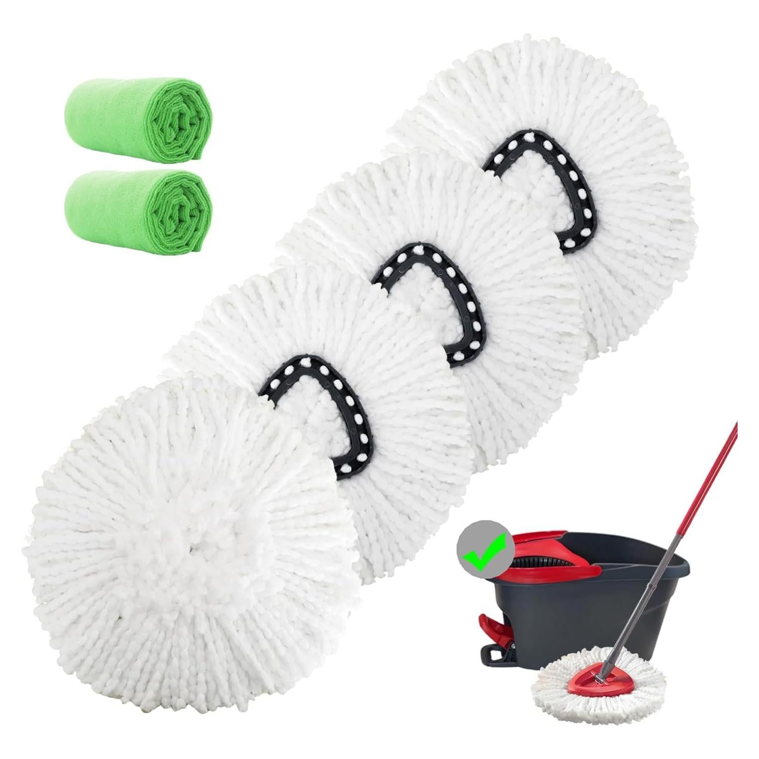 Paquete de 4 Recambios de Cabezal de Mopa Famebird Microfibra