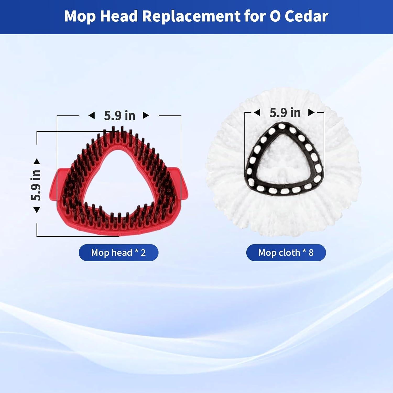 Paquete de 10 Reemplazos de Cabezas de Mop O-Cedar - 2 Cabezas + 8 Recargas Microfibra