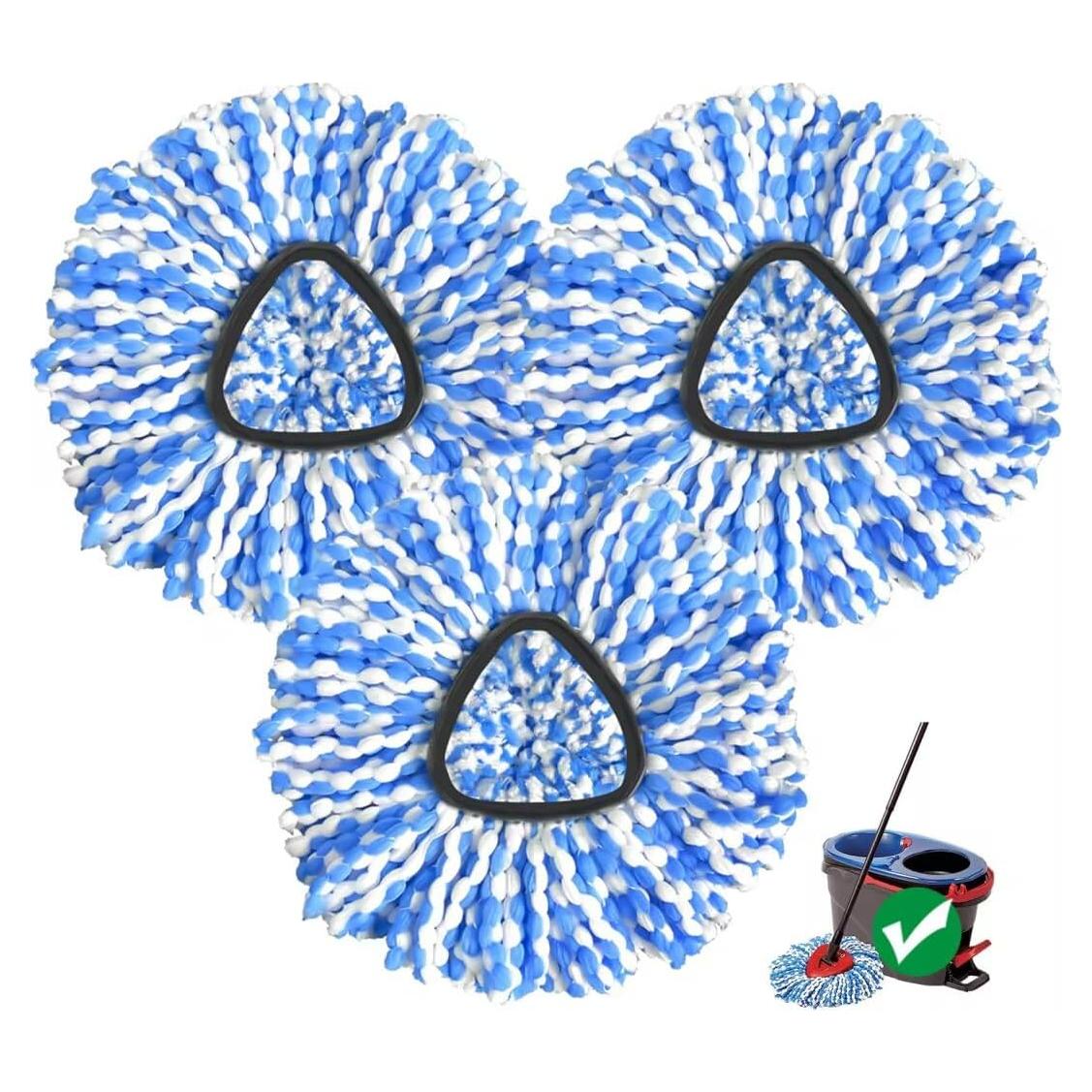 Cabezal de Repuesto Mop Puiuisoul - 3 Piezas Microfibra Lavable