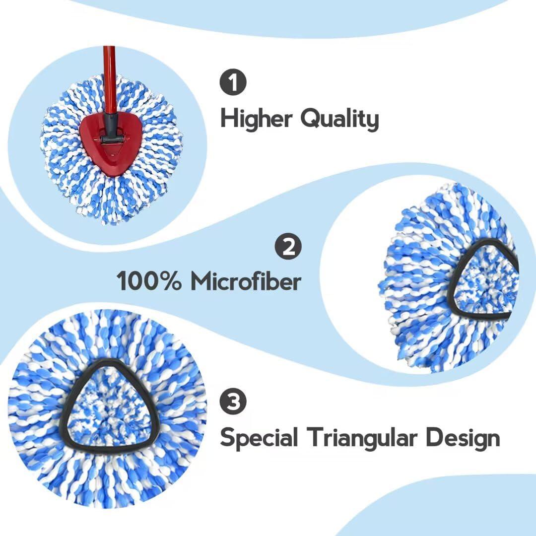 Cabezal de Repuesto Mop Puiuisoul - 3 Piezas Microfibra Lavable