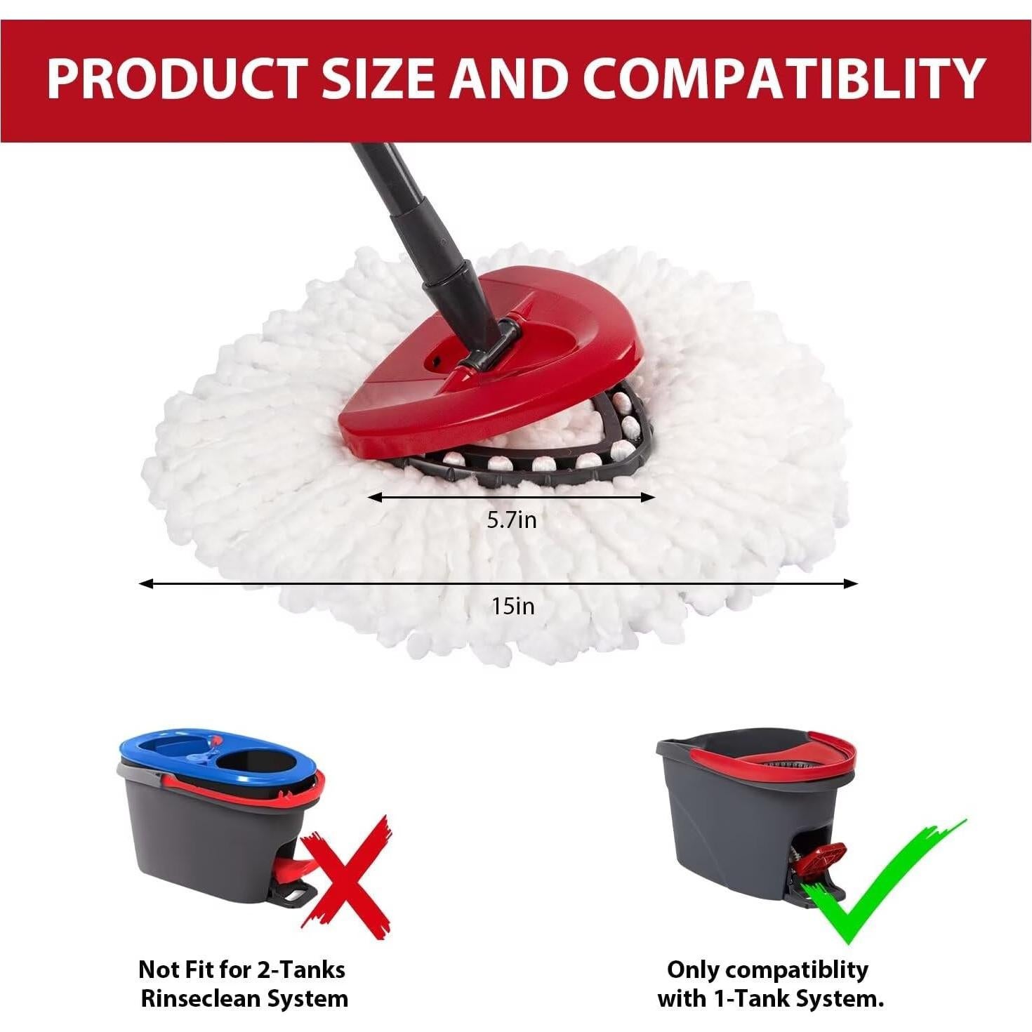 Cabezas de Repuesto Ocedar Easy Wring - Paquete de 4 Microfibra