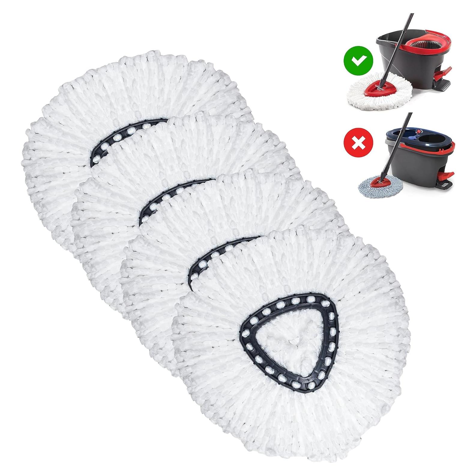 Cabezas de Repuesto para Mopa Giratoria Brensten - Paquete de 4 Microfibra