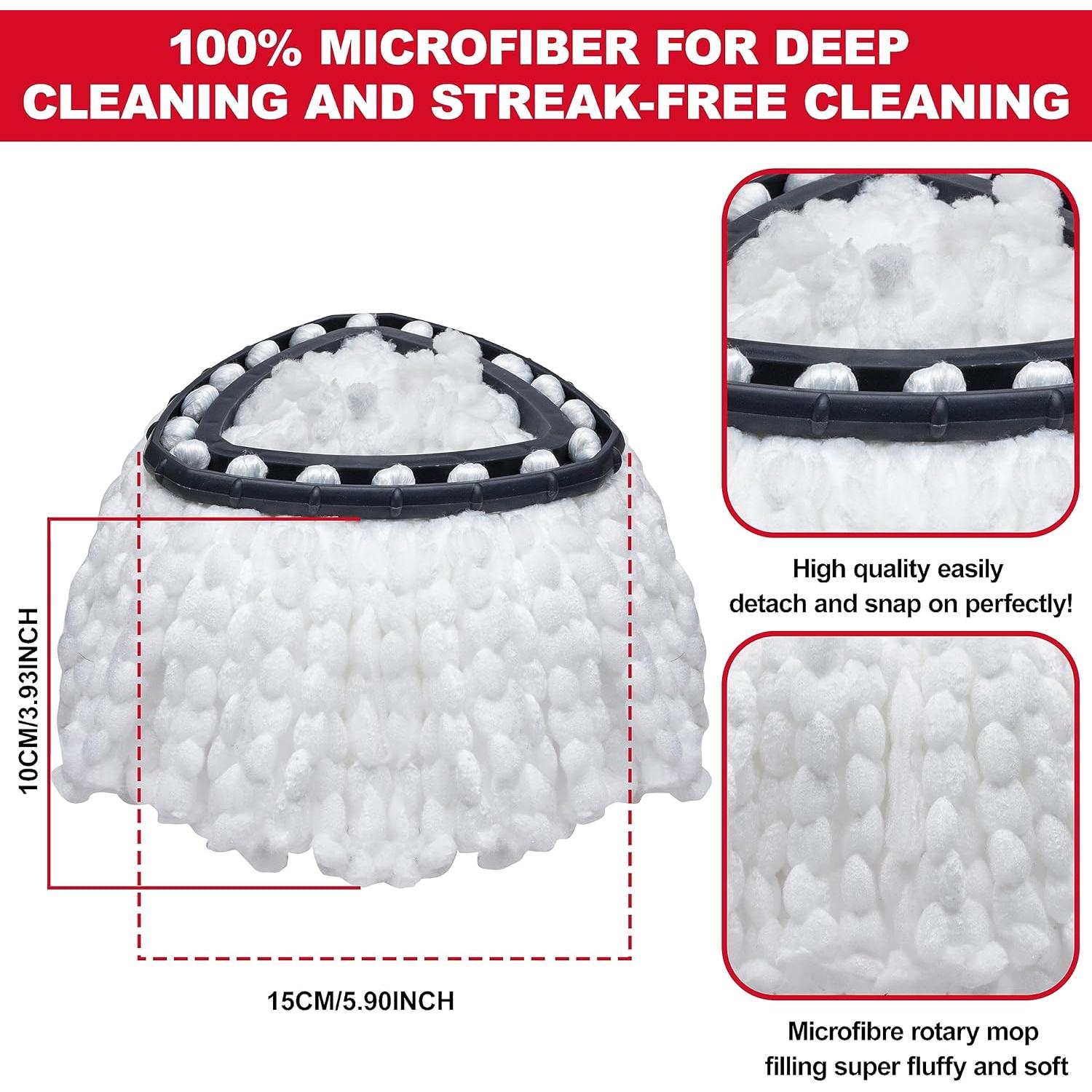 Cabezas de Repuesto para Mopa Giratoria Brensten - Paquete de 4 Microfibra