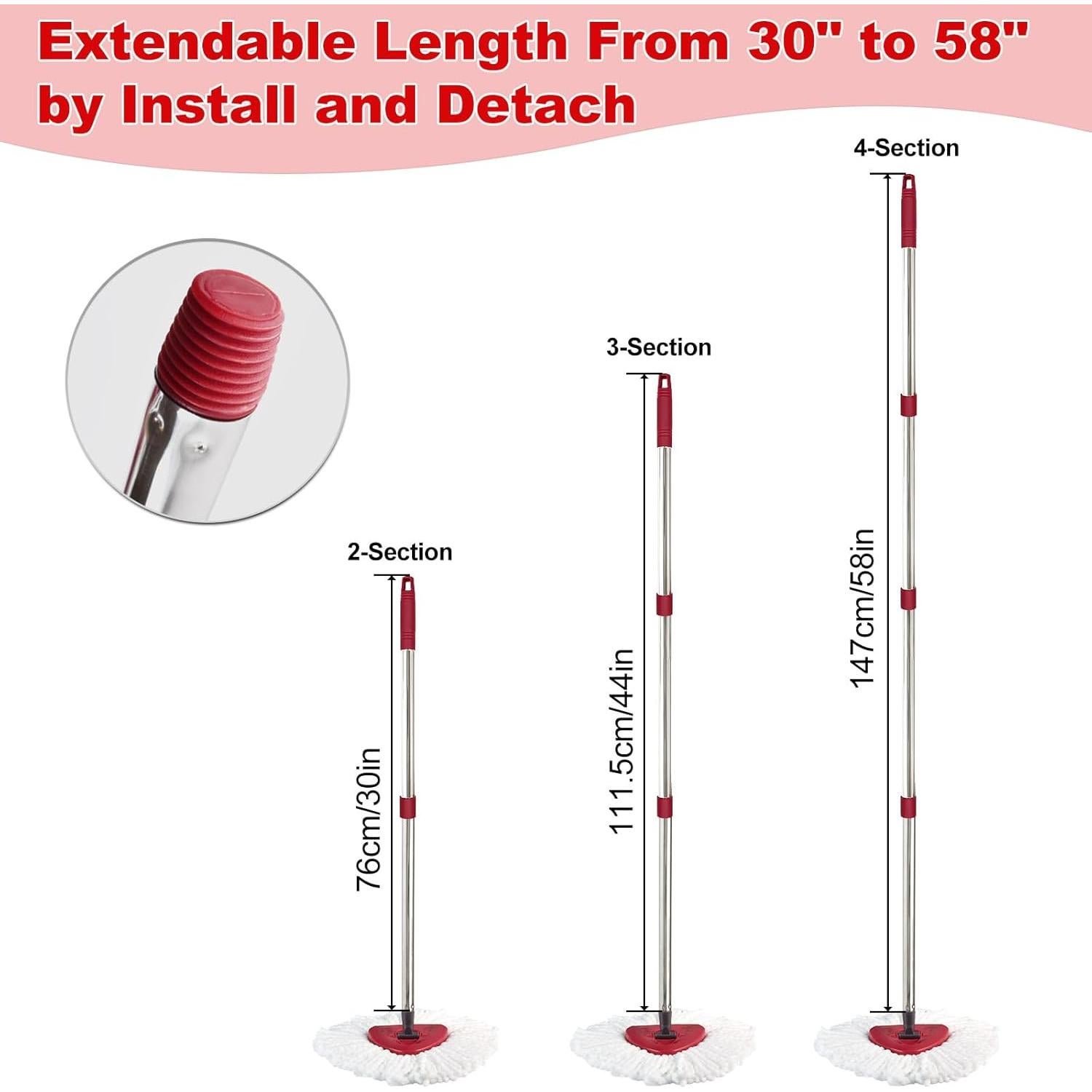 Mango de Mopa Giratoria Ocedar Ajustable 76.2-147.3 cm