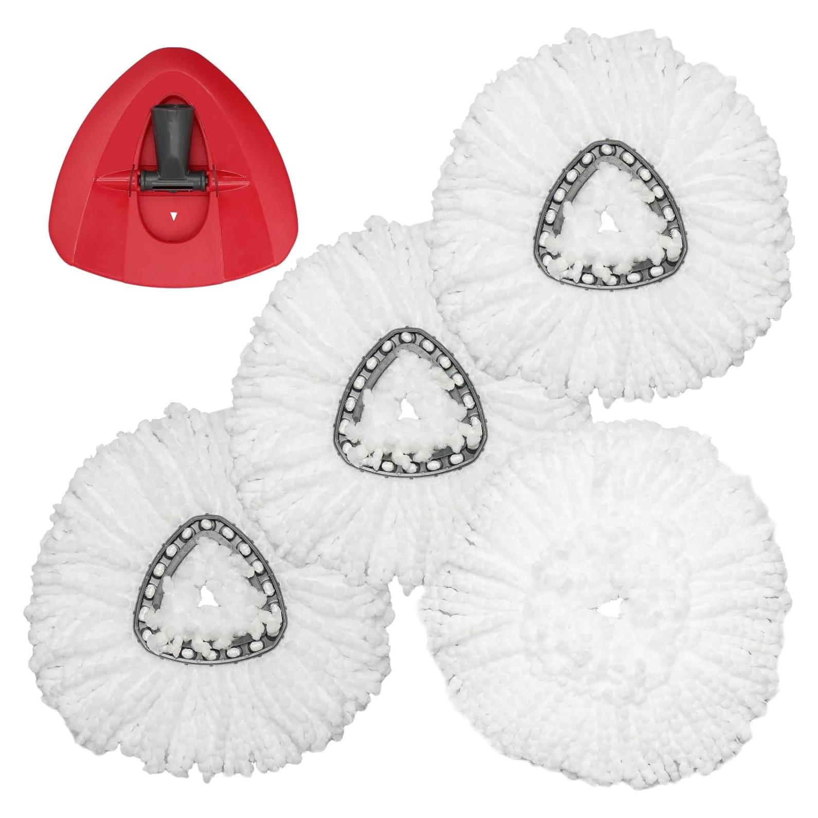 Cabezal de Repuesto para Mop de Giro Triangular Qulable - 4 Recargas Microfibra
