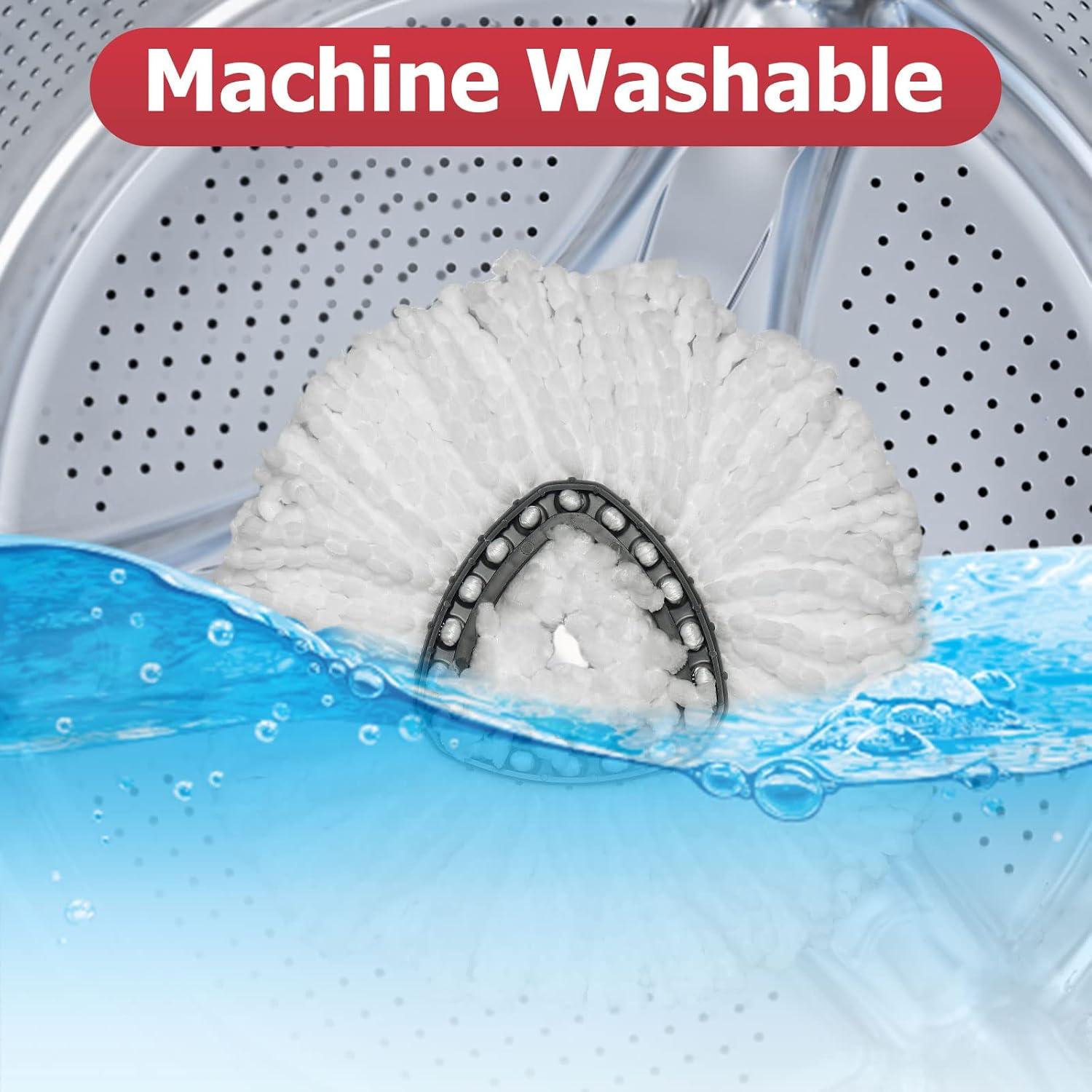 Cabezal de Repuesto para Mop de Giro Triangular Qulable - 4 Recargas Microfibra