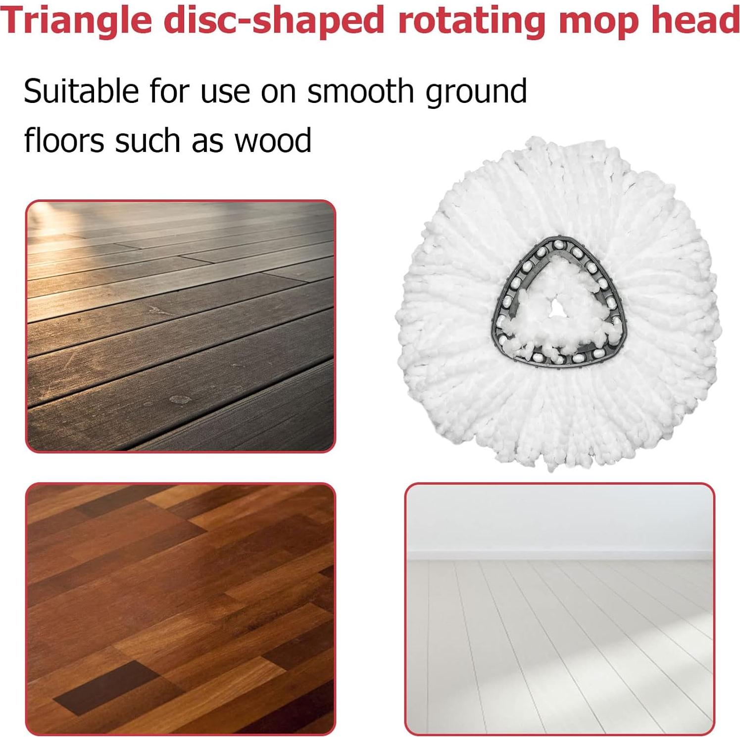 Cabezal de Repuesto para Mop de Giro Triangular Qulable - 4 Recargas Microfibra